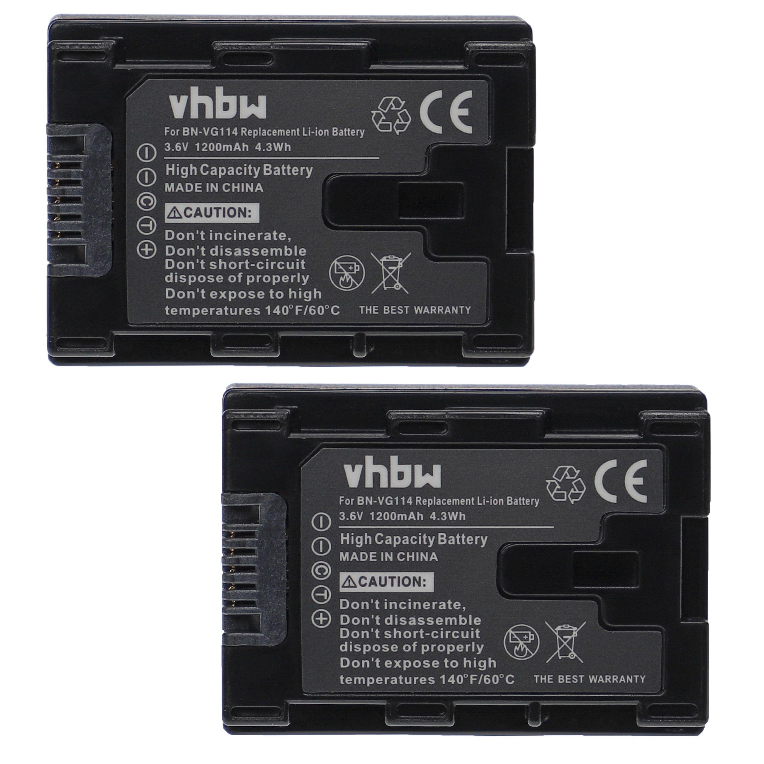 vhbw passend für JVC GZ-HM550BEU, GZ-HM550BU, GZ-HM550BUS, GZ-HM550U, Kamera-Akku 1200 mAh