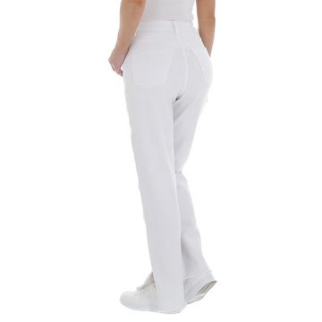 Ital-Design Straight-Jeans Damen Freizeit Stretch High Waist Jeans in Weiß