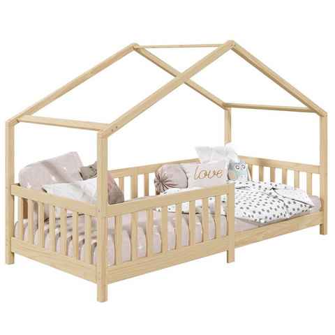 IDIMEX Kinderbett LISAN, Hausbett Tipibett Kinderbett Montessori Bett massiver Kiefer 90 x 200