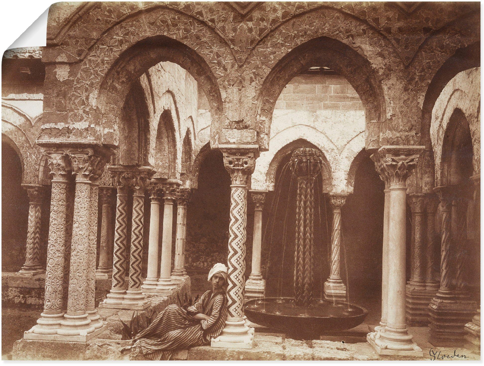 Artland Wandbild Jüngling in arabischer Tracht, Architektonische Elemente (1 St), als Leinwandbild, Wandaufkleber oder Poster in versch. Größen