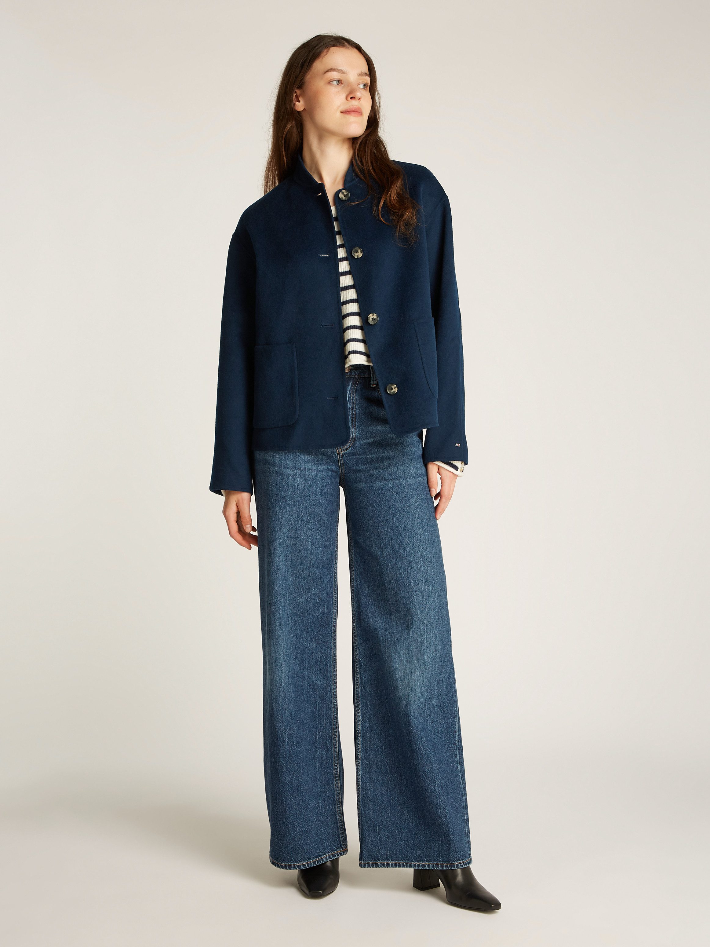 Tommy Hilfiger Bomberjacke DF WOOL BOMBER JACKET mit Wollanteil