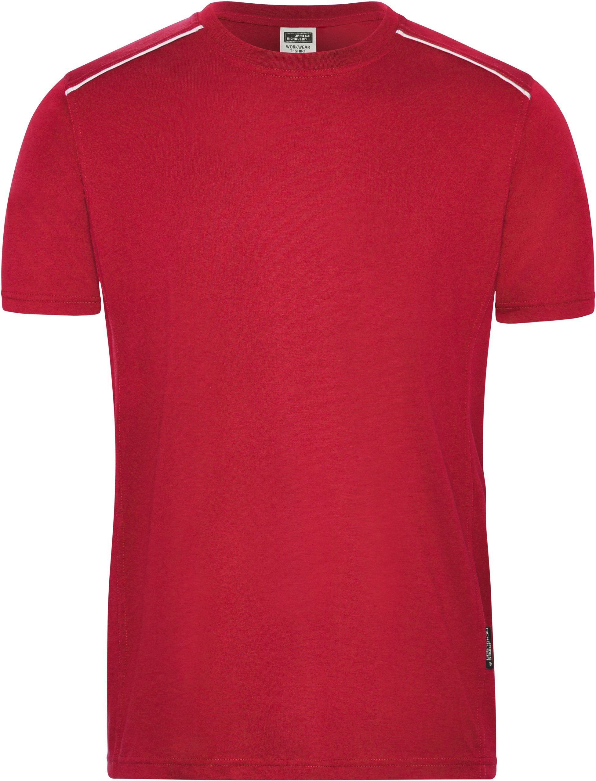 James & Nicholson T-Shirt Arbeits Workwear T-Shirt -Solid- FaS50890 Bio Baumwolle RED
