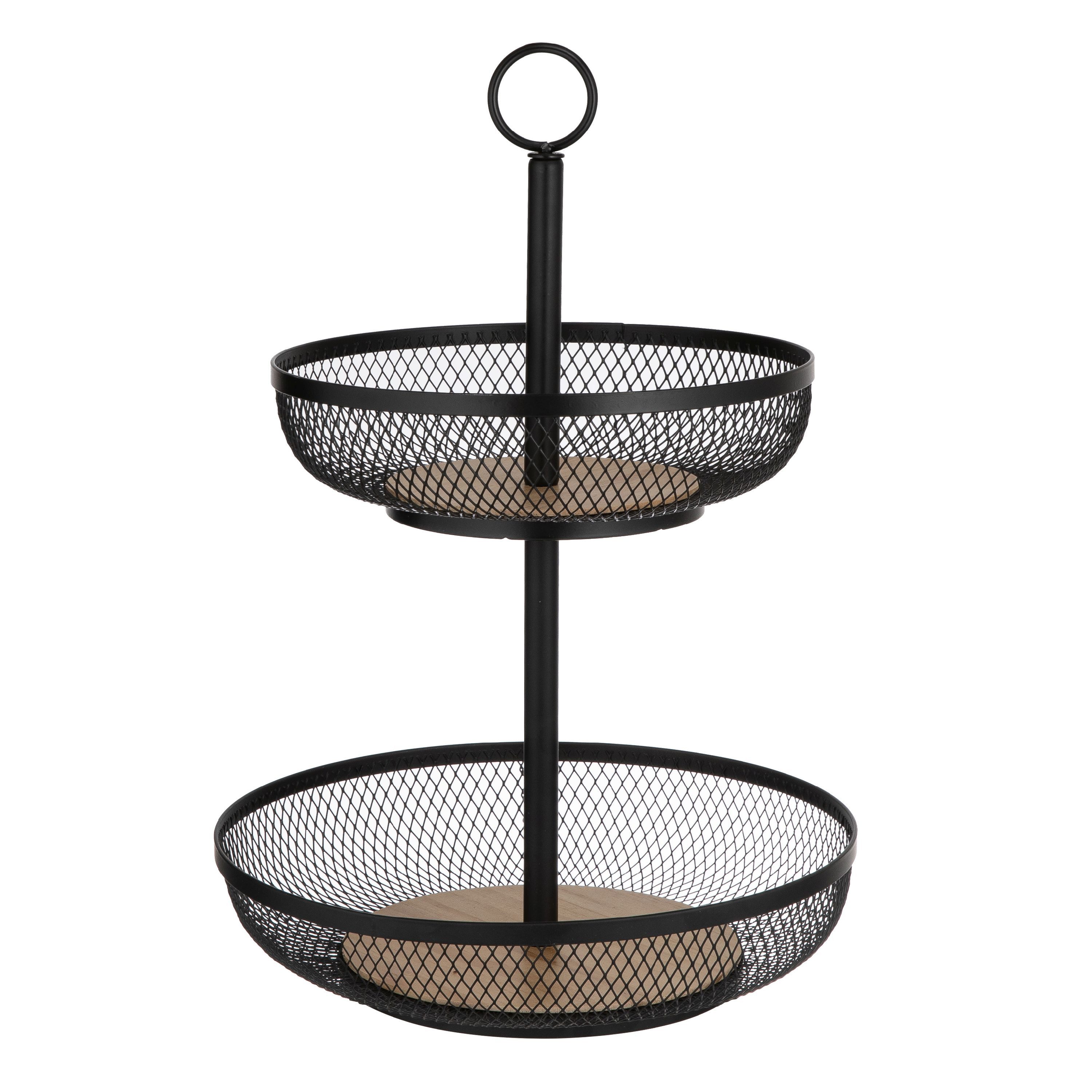 Ladelle Etagere, Eisen/Kiefer, 2 Etagen, Modern, Robust, aus Eisen und Kiefer, 31,5x31,5x45cm
