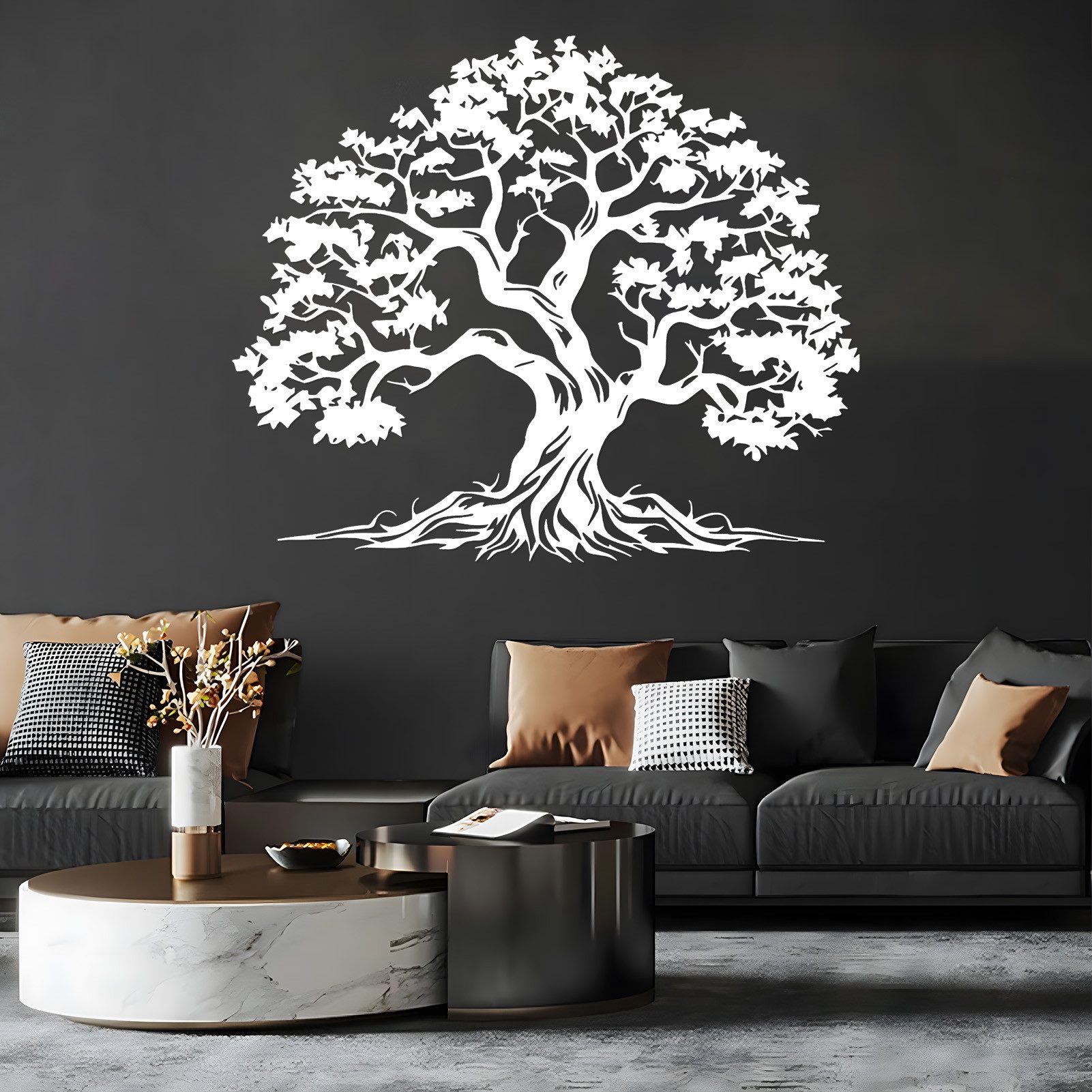 Jumpeak Wanddekoobjekt Metall Baum des Lebens Kunst Wanddekoration,Baum Wanddekoration, Natur, Hergestellt aus Metall,Vier Farben zur Auswahl,2 Größe