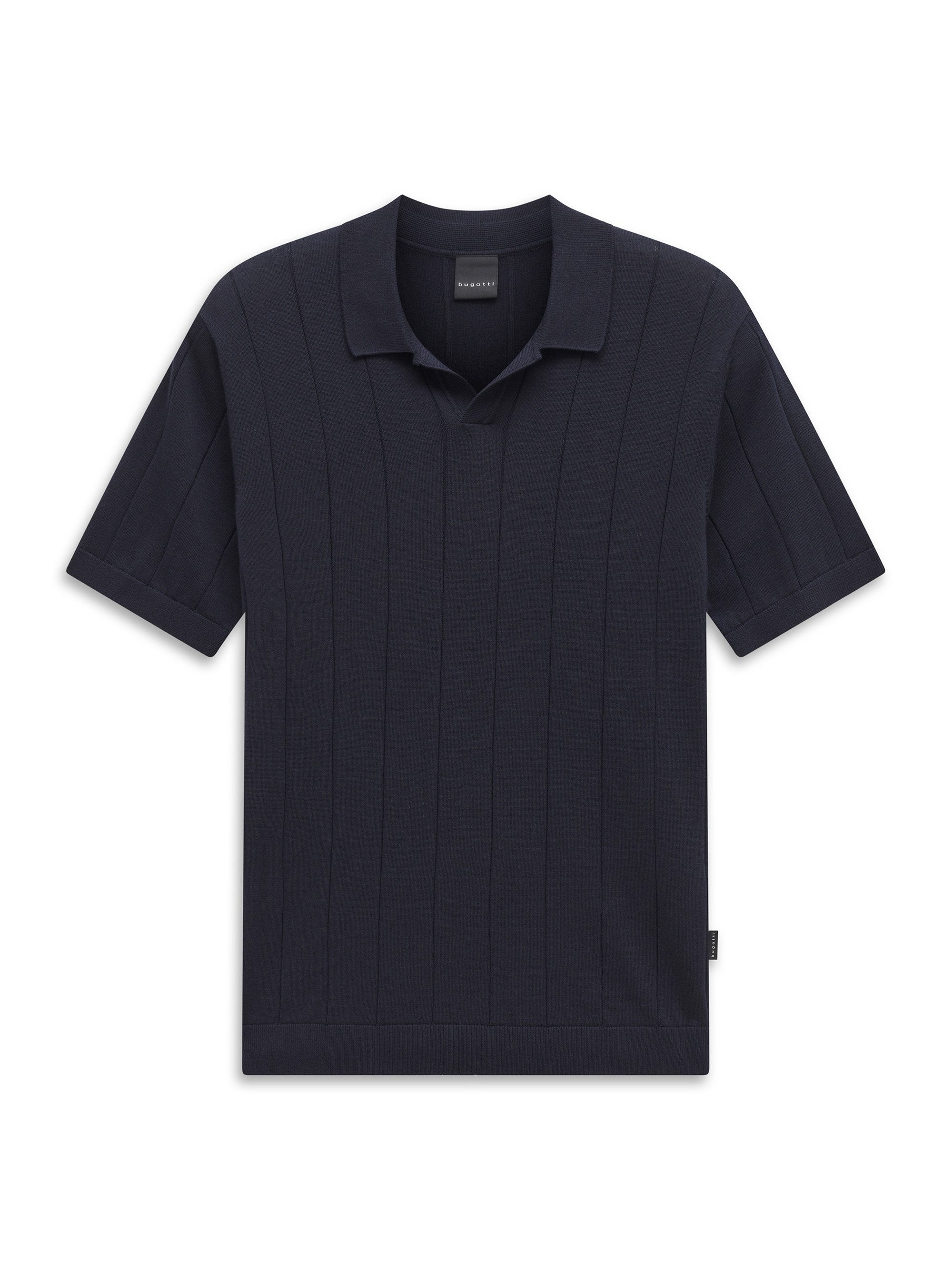 bugatti Poloshirt Regular Fit Regular Fit Strickstruktur Baumwolle Kurzarm