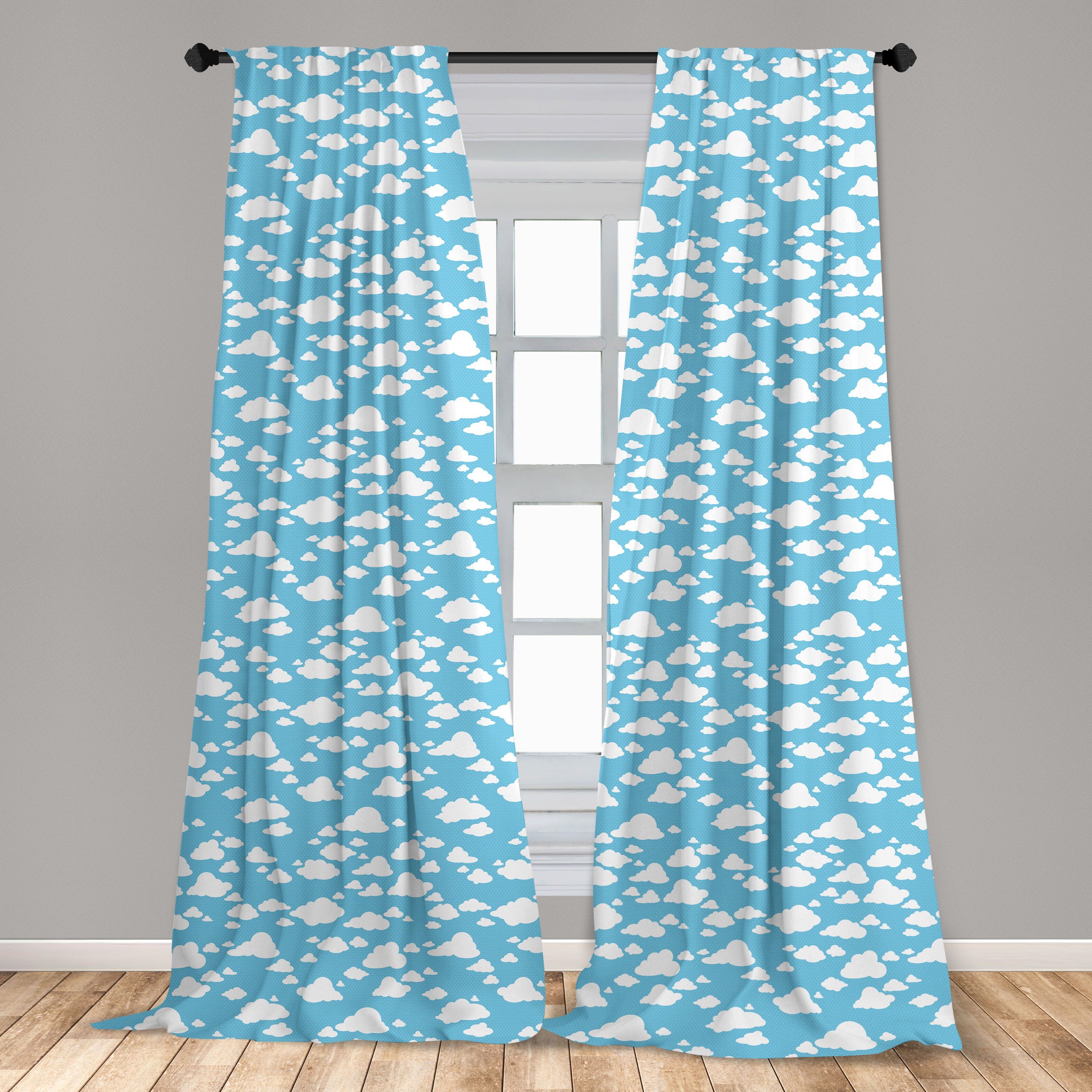 Gardine Vorhang für Wohnzimmer Microfaser, Blau Klar Sommer-Himmel-Muster Schlafzimmer Abakuhaus, Dekor
