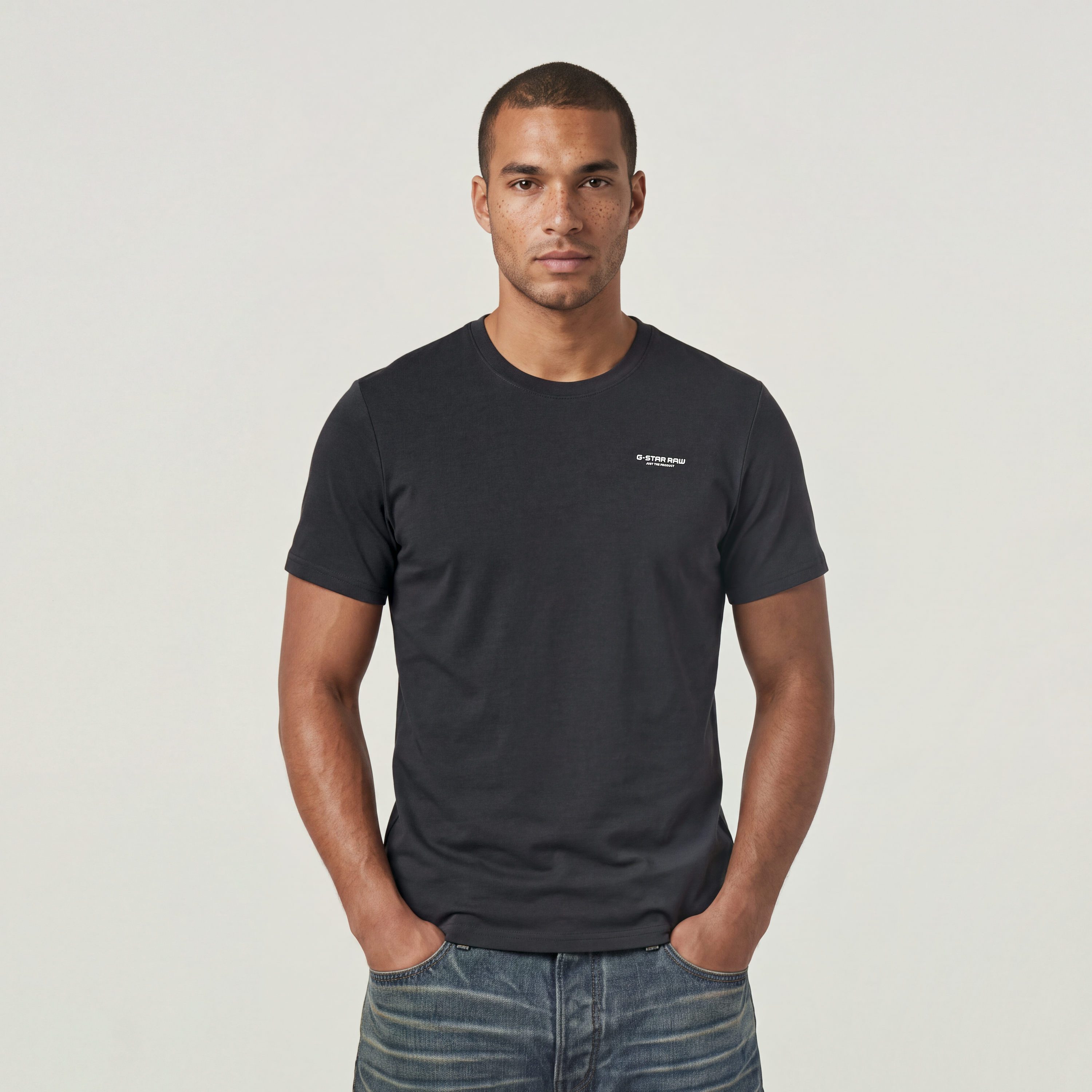 G-STAR T-Shirt Slim Base mit Rundhals, Baumwollmix