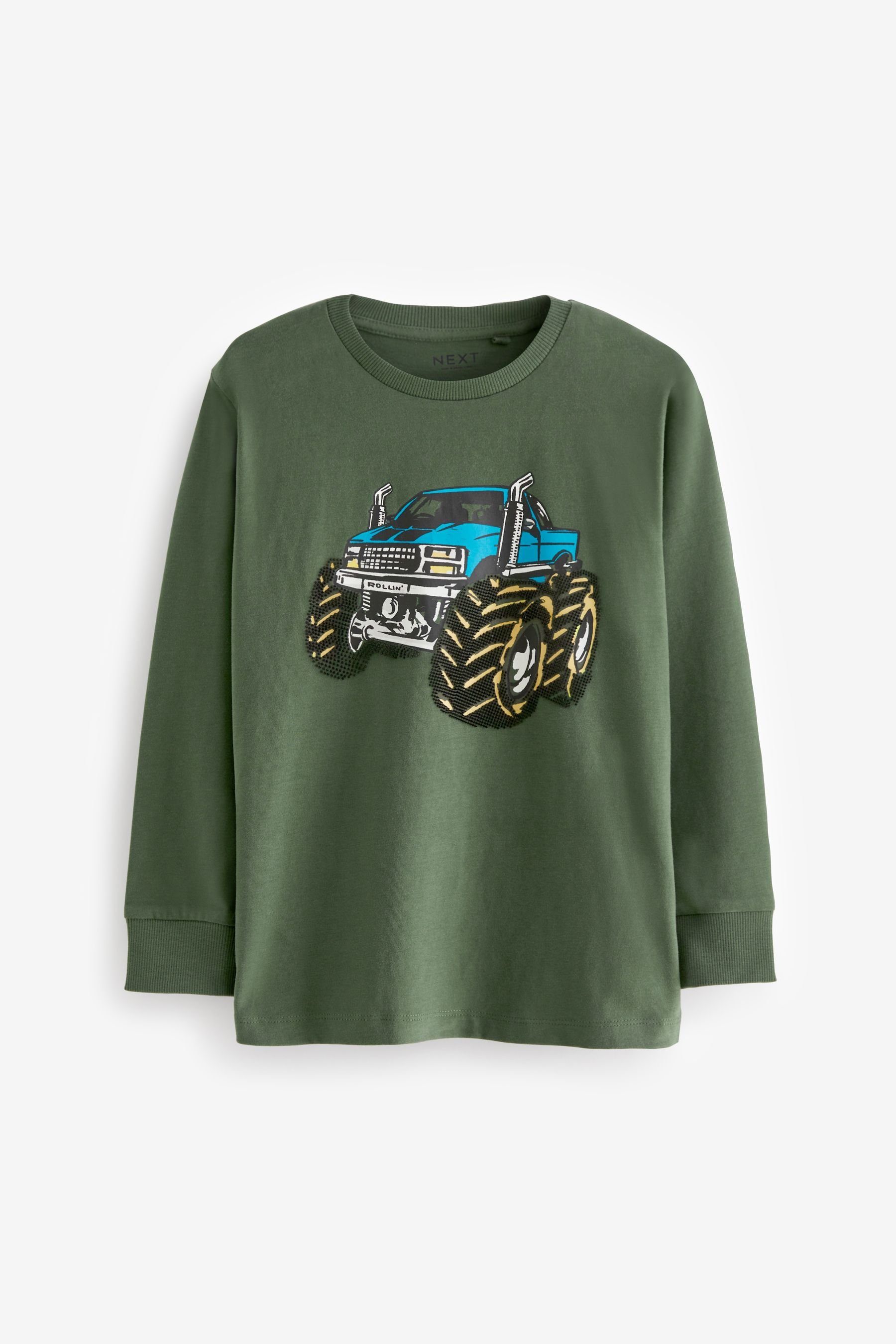 Langärmeliges Green Grafik-T-Shirt Next Monster Langarmshirt (1-tlg) Truck