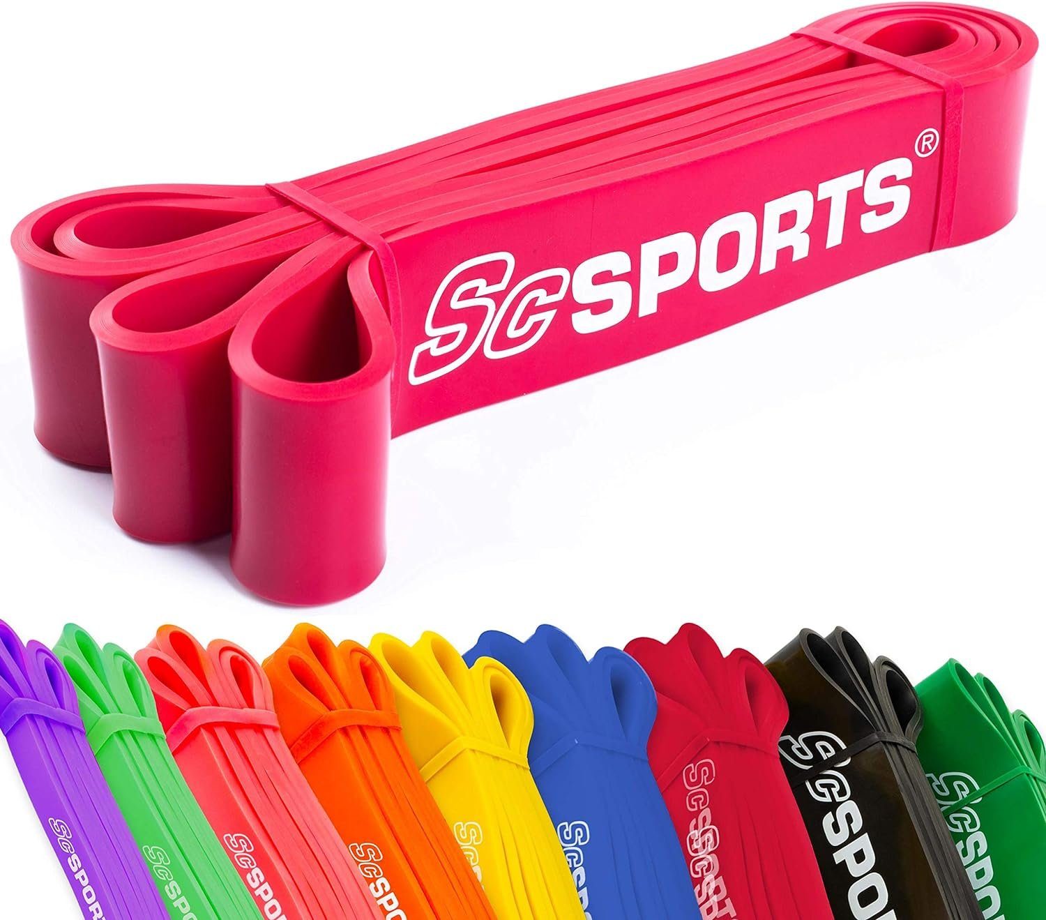 ScSPORTS® Widerstandsband 2m Resistance Fitnessband Band Theraband Gymnastikband Rot