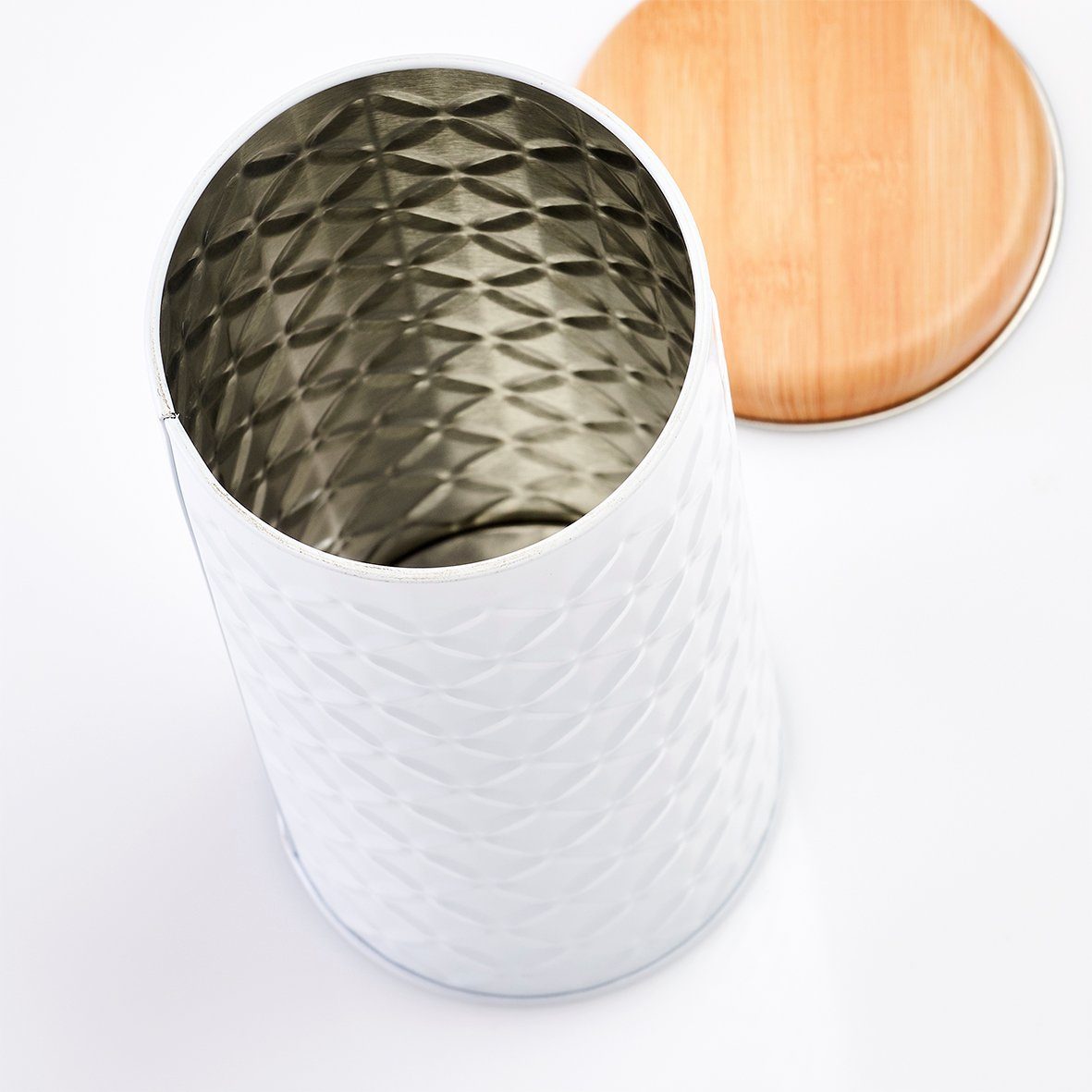 Zeller Present Vorratsdose Dose "Scandi, Metall, Metall, weiß, 680 ml, Ø7,5 x 18 cm