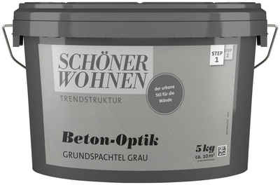 SCHÖNER WOHNEN-Kollektion Spachtelmasse »Betonoptik Grundspachtel«, 5 kg, grau, Grundspachtelung für die Beton-Optik