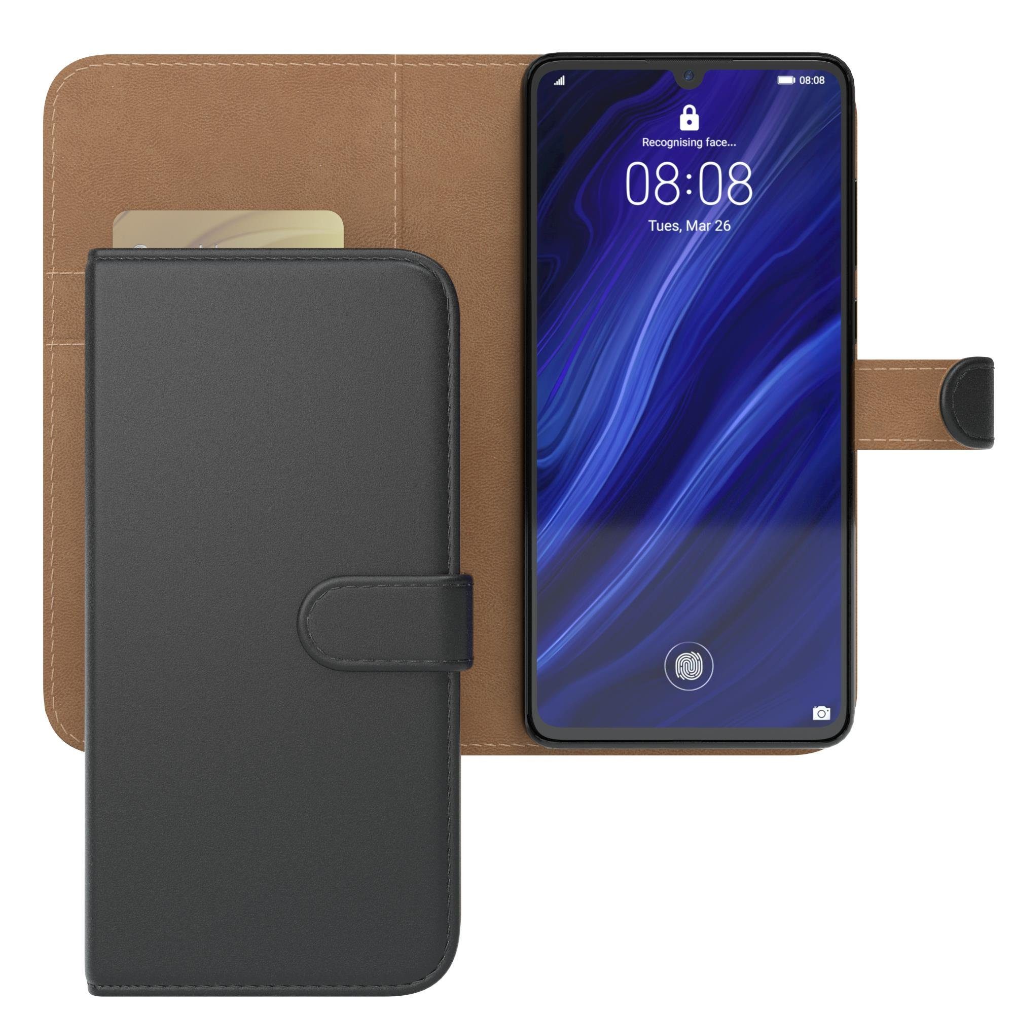 EAZY CASE Handyhülle Uni Bookstyle für Huawei P30 6,1 Zoll, Schutzhülle mit Standfunktion Kartenfach Handytasche aufklappbar Etui