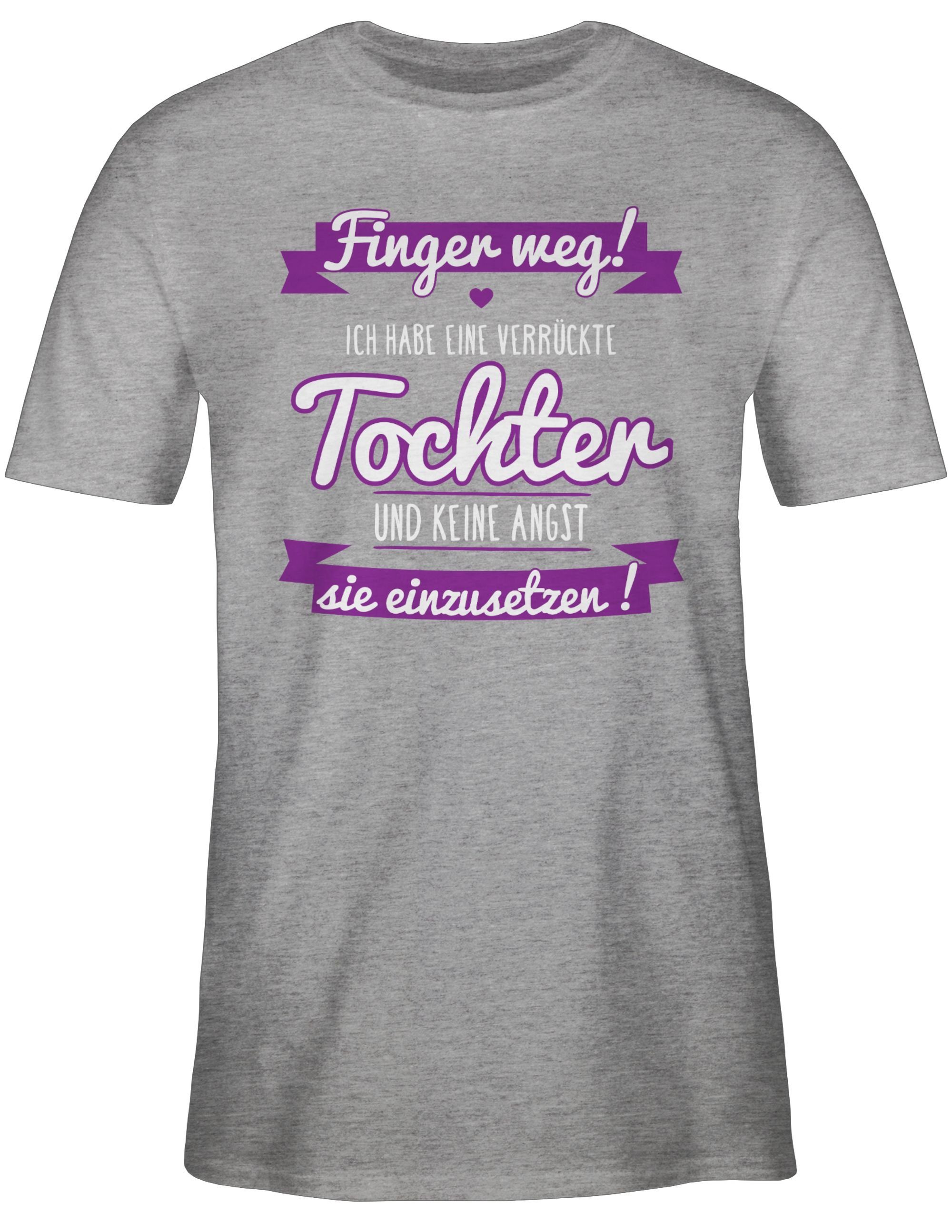 Papa habe lila Grau 3 verrückte Partner-Look eine Familie Shirtracer T-Shirt meliert Tochter Ich