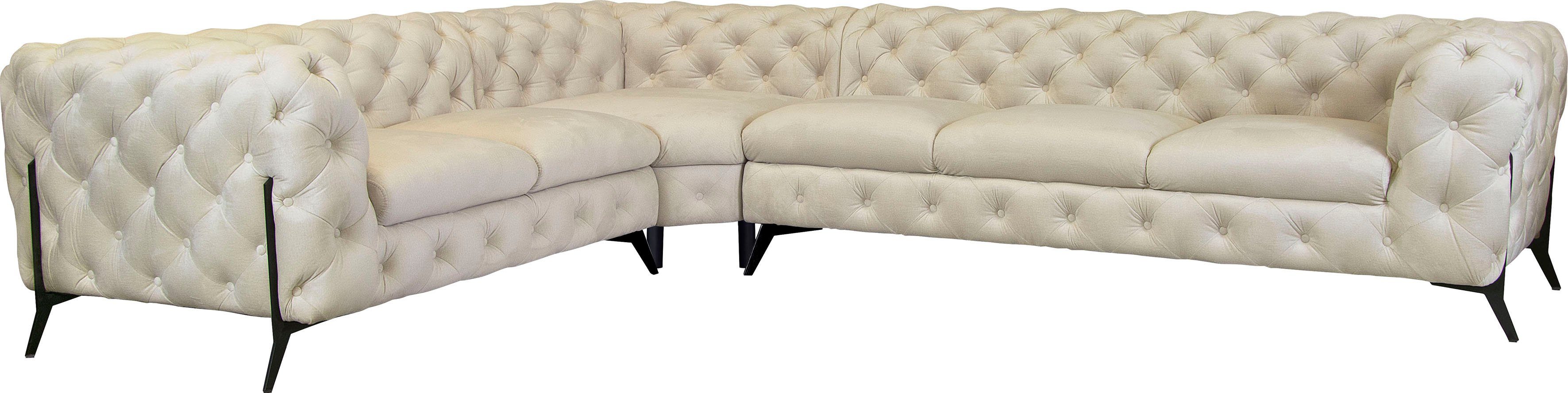 Leonique Chesterfield-Sofa Amaury L-Form, großes Ecksofa, günstig online kaufen