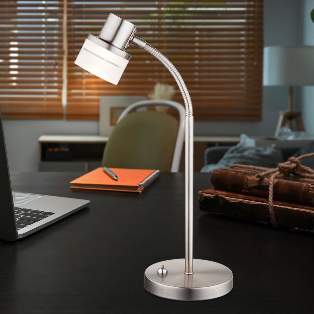 LED-Leuchtmittel Arm Tischleuchte fest flexiblem Praktische LED Warmweiß, Tischleuchte, verbaut, etc-shop mit