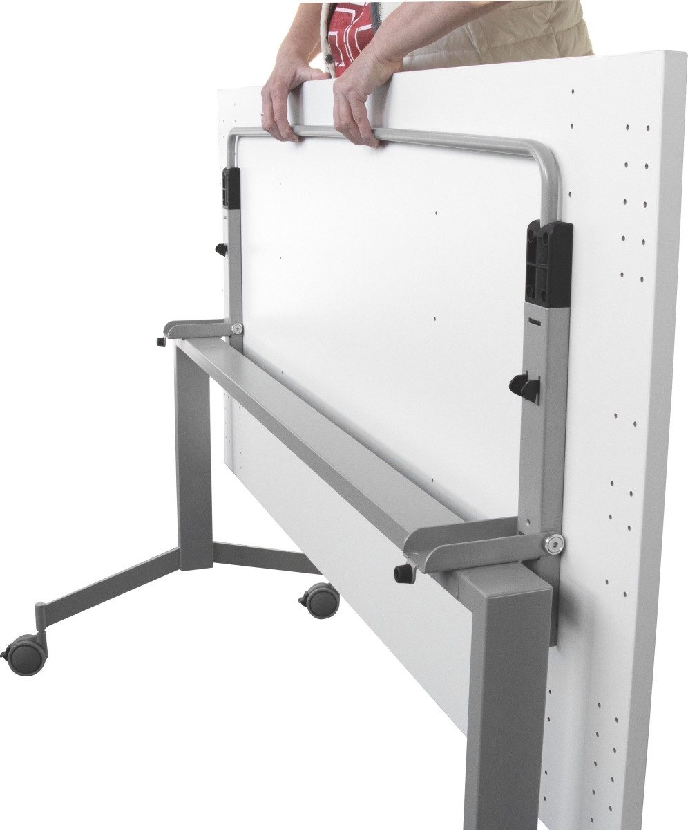 HAMMERBACHER Beistelltisch Klapptisch fahrbar 160x80cm Weiß