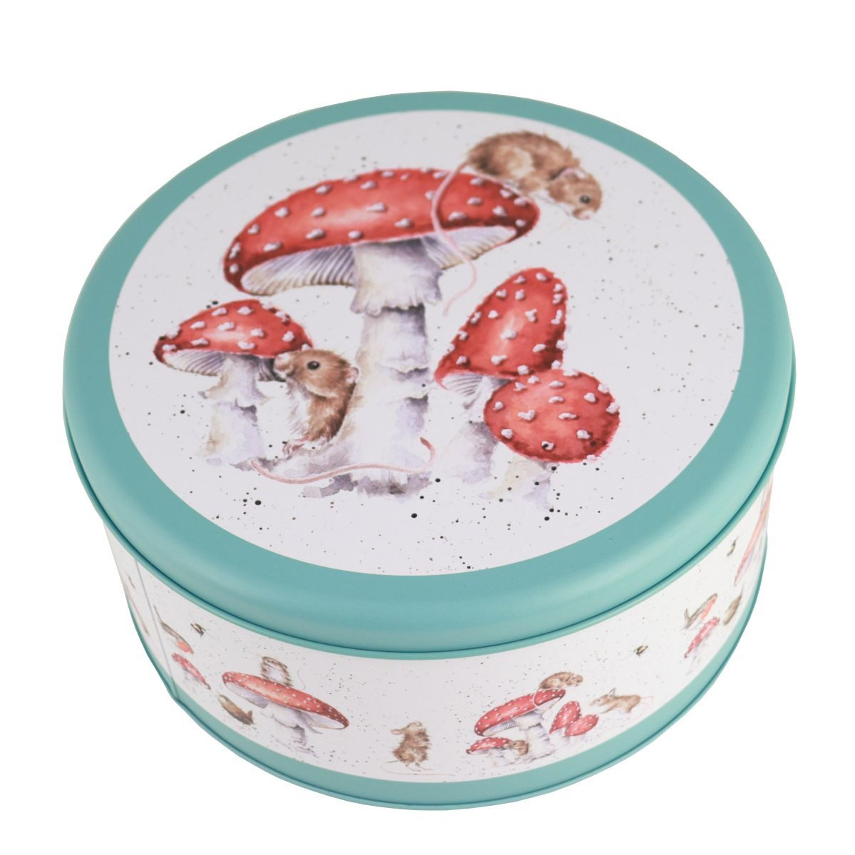 Wrendale Keksdose Wrendale Designs Keksdose Glückspilz-Mäuse, ca. 19.5cm D, Weißblech, (Stück)