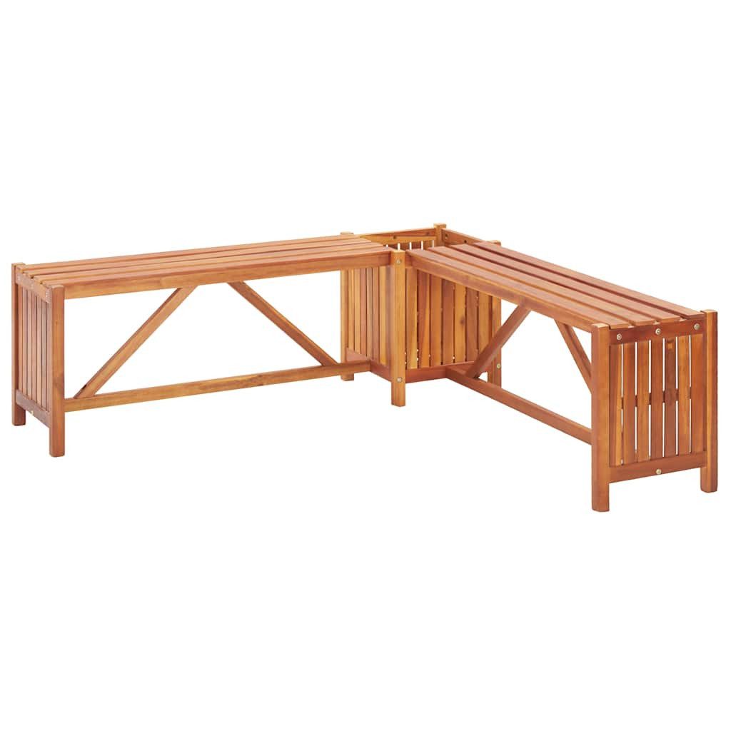 vidaXL Gartenbank Garten-Eckbank mit Pflanzkübel 117×117×40 cm Massivholz (1-St)