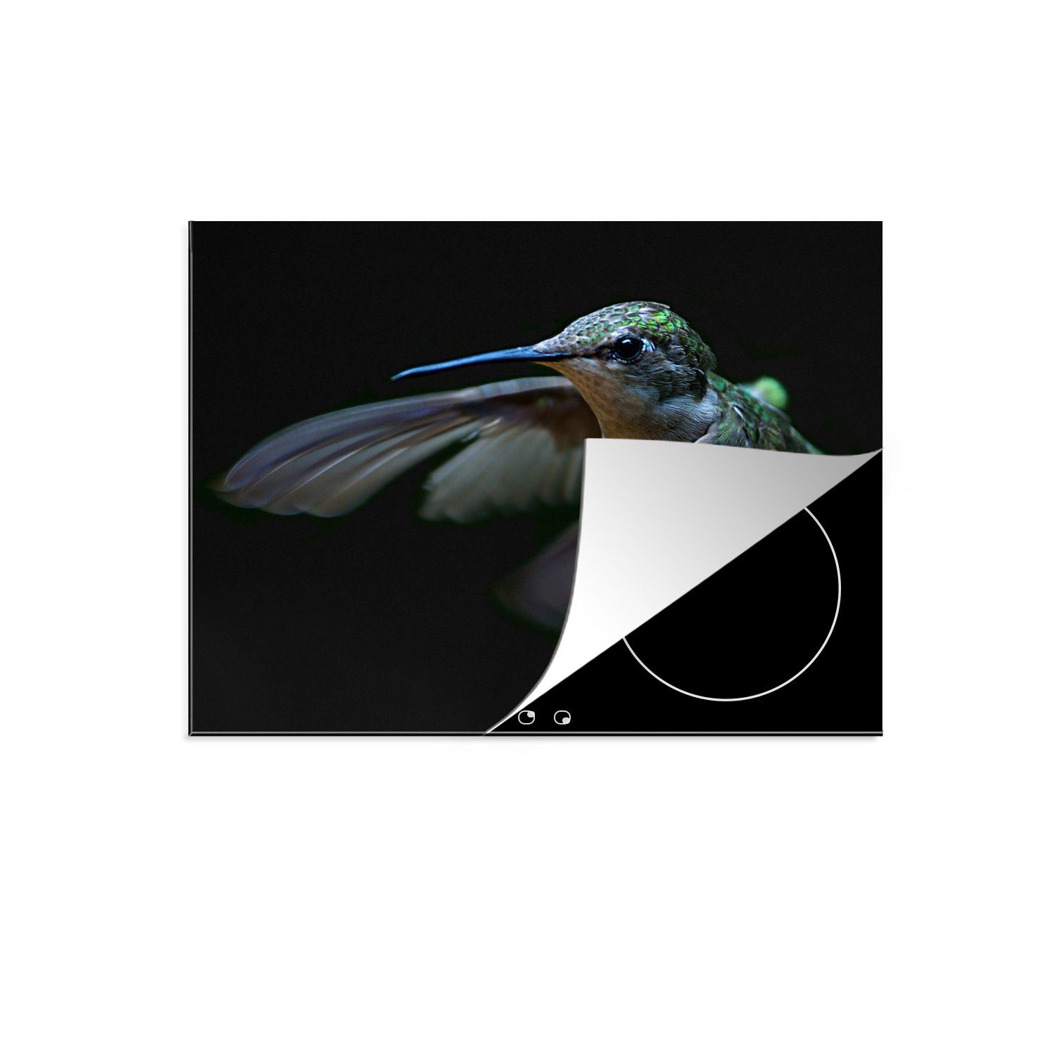 MuchoWow Herdblende-/Abdeckplatte Kolibri - Vogel - Grün, Vinyl, (1 tlg), 59x52 cm, Ceranfeldabdeckung für die küche, Induktionsmatte