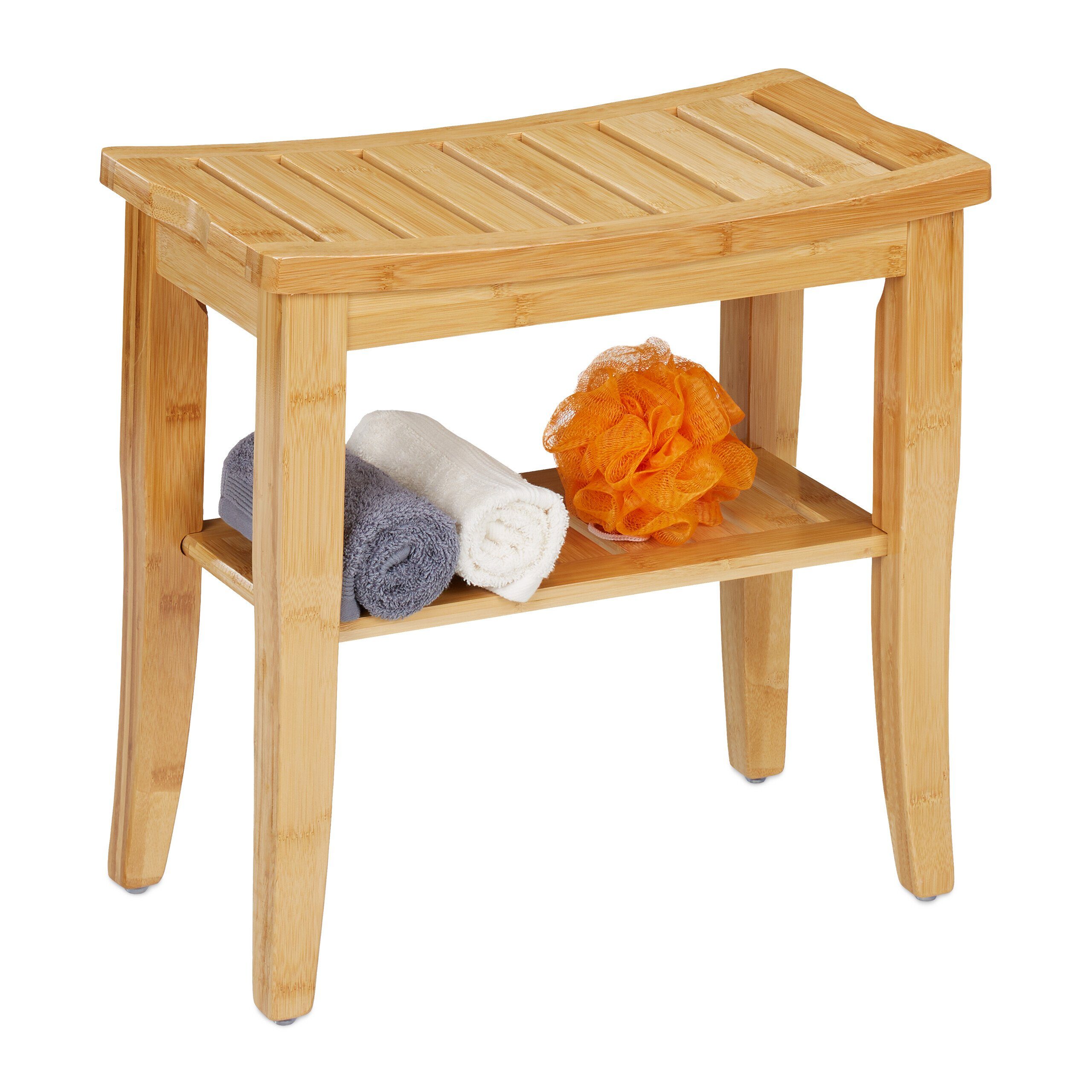 relaxdays Badhocker aus Bambus günstig online kaufen