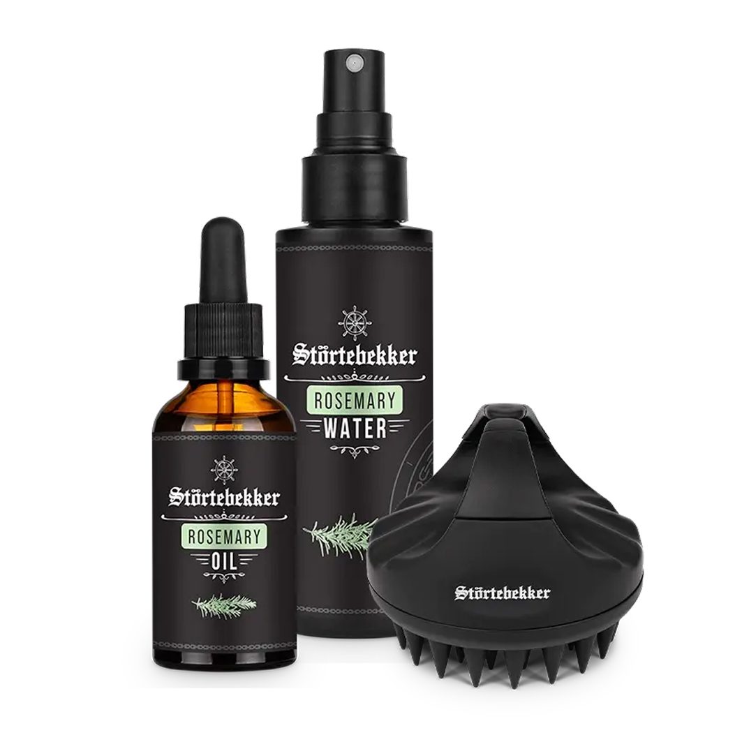 Störtebekker Haarpflege-Set - Hair-Booster Set - Rosmarinöl, Rosmarinwasser, Scalp Brush