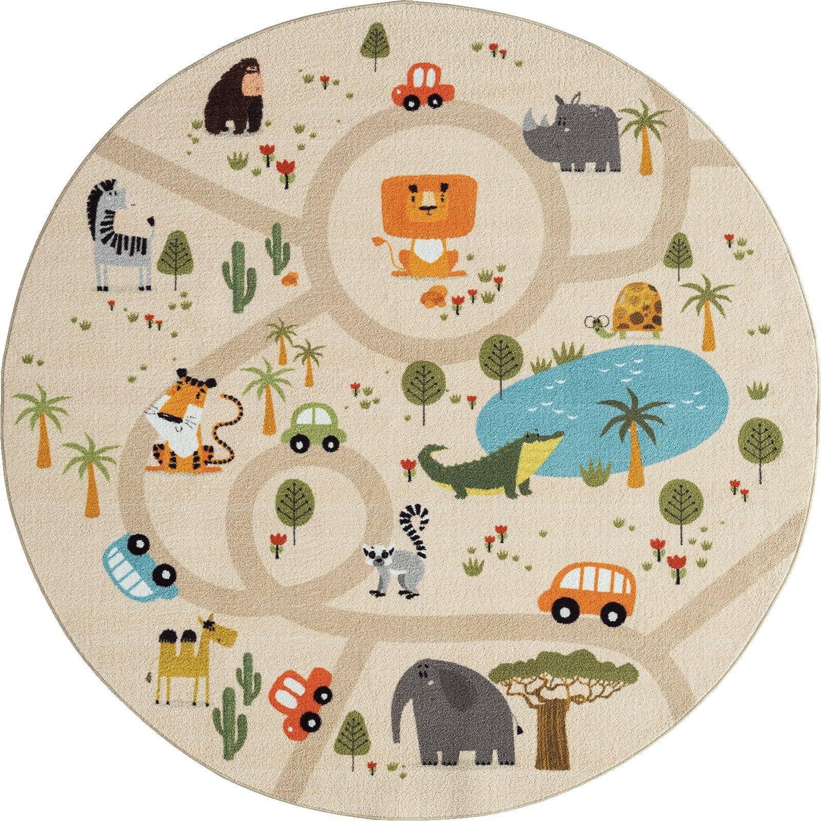the carpet Teppich Happy Life, rund, Höhe: 4 mm, Life Kinderzimmer Teppich Spielteppich pflegeleicht
