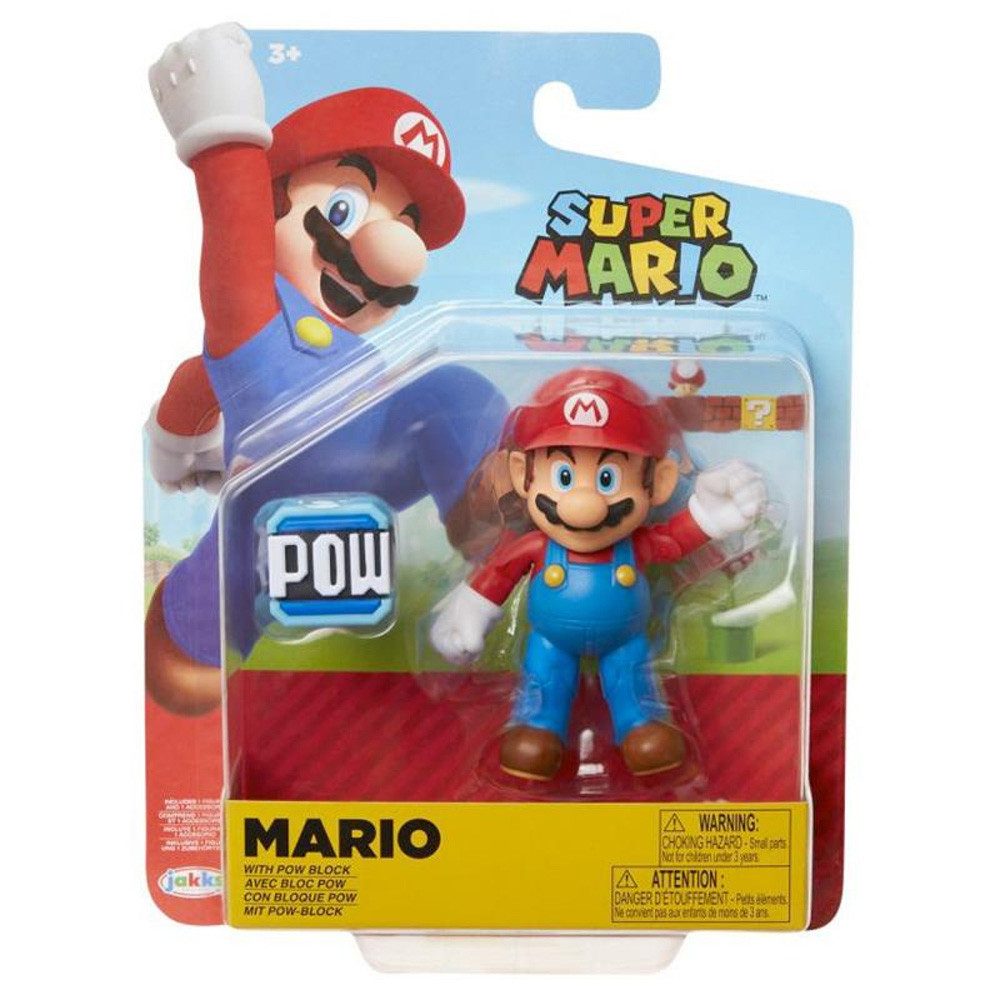 Super Mario Actionfigur Nintendo Super Mario Figur Wave 18 Super Mario with POW Block, 10 cm