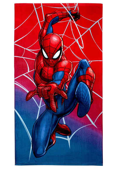 United Labels® Strandtücher Spiderman - Strandtuch Baumwolle 130 x 70 cm