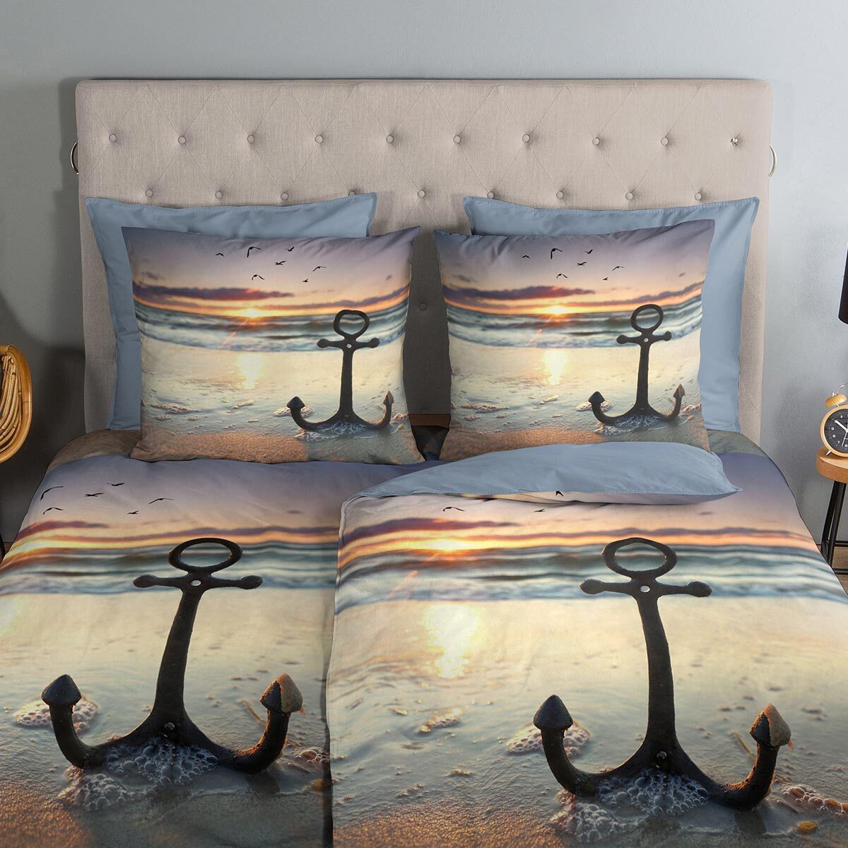 TRAUMSCHLAF Bettwäsche Anker, Renforce, 2 teilig, maritimes Design aus 100% günstig online kaufen