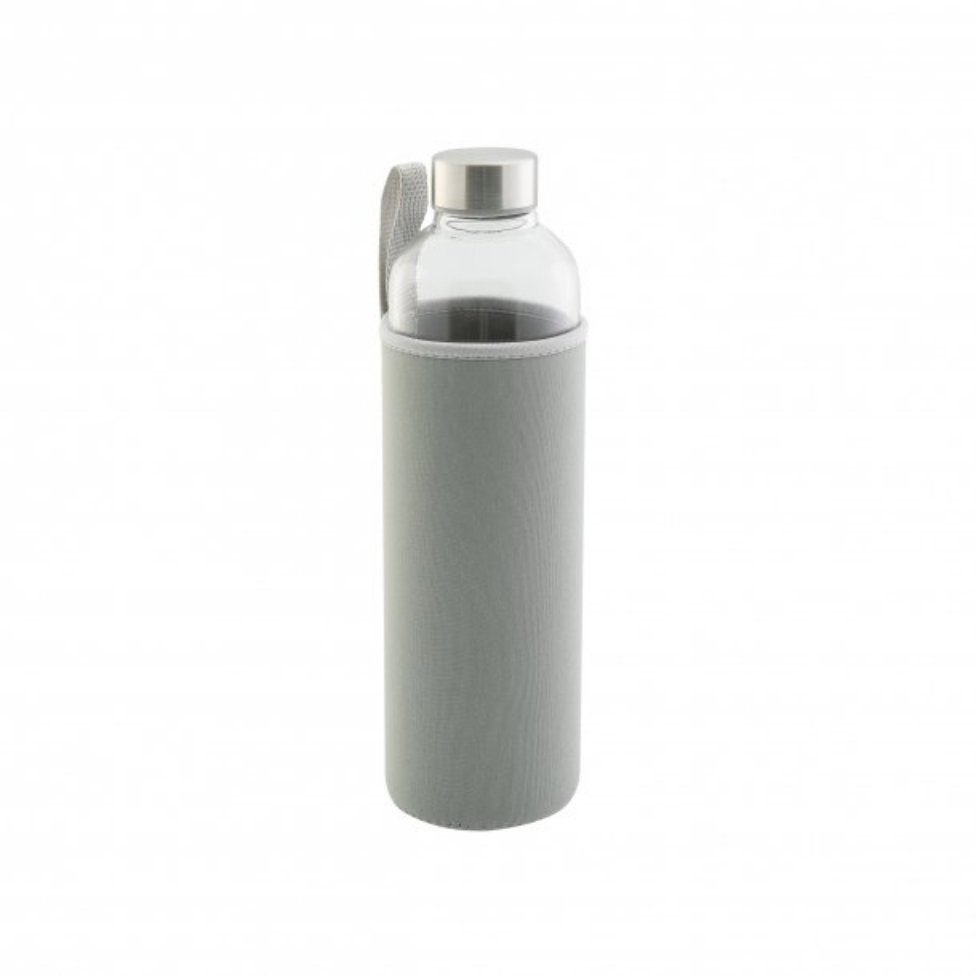 axentia Trinkflasche Trinkflasche, Glas, grau, ca. 500 ml 132665
