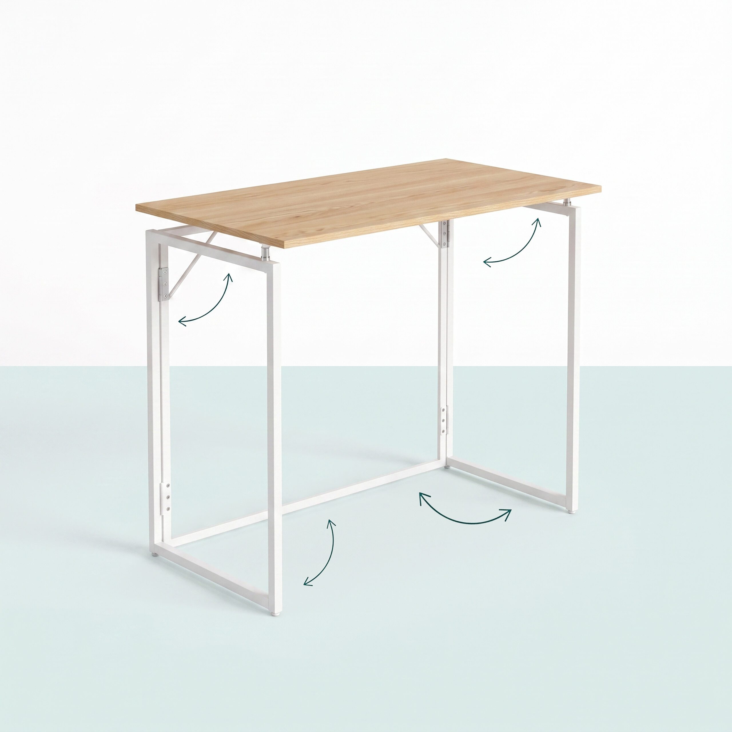 relaxdays Klapptisch Klappbarer Schreibtisch (1-St), Natur-Weiß, 80 x 40 cm – Bild 5 von 5