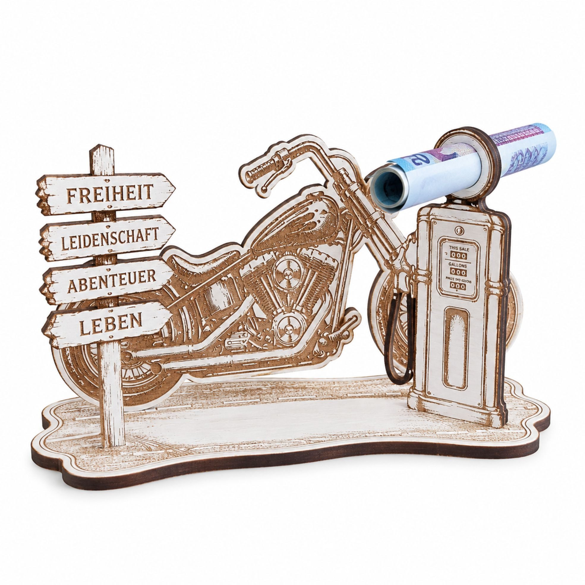 Dekolando Geschenkkarte Geldgeschenk Motorrad Biker Geschenk Tankgutschein 15 x 7,5 cm