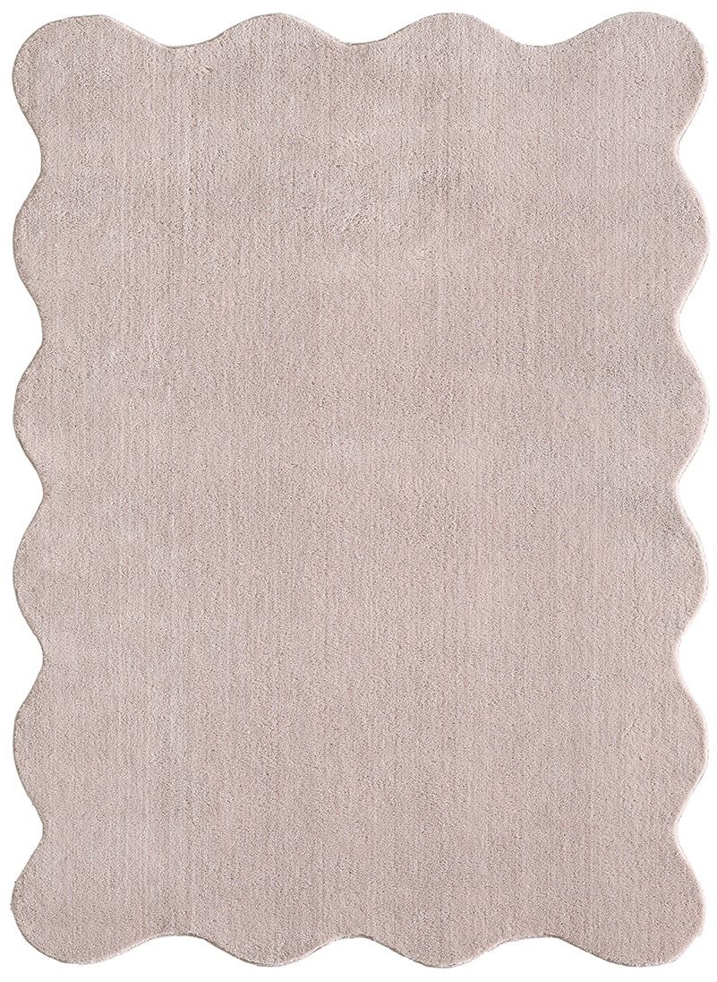 the carpet Teppich Relax Scallop kuschelig & Super Soft, wellenförmig, Anti-Rutsch Unterseite, Waschbar bis 30 Grad, Felloptik