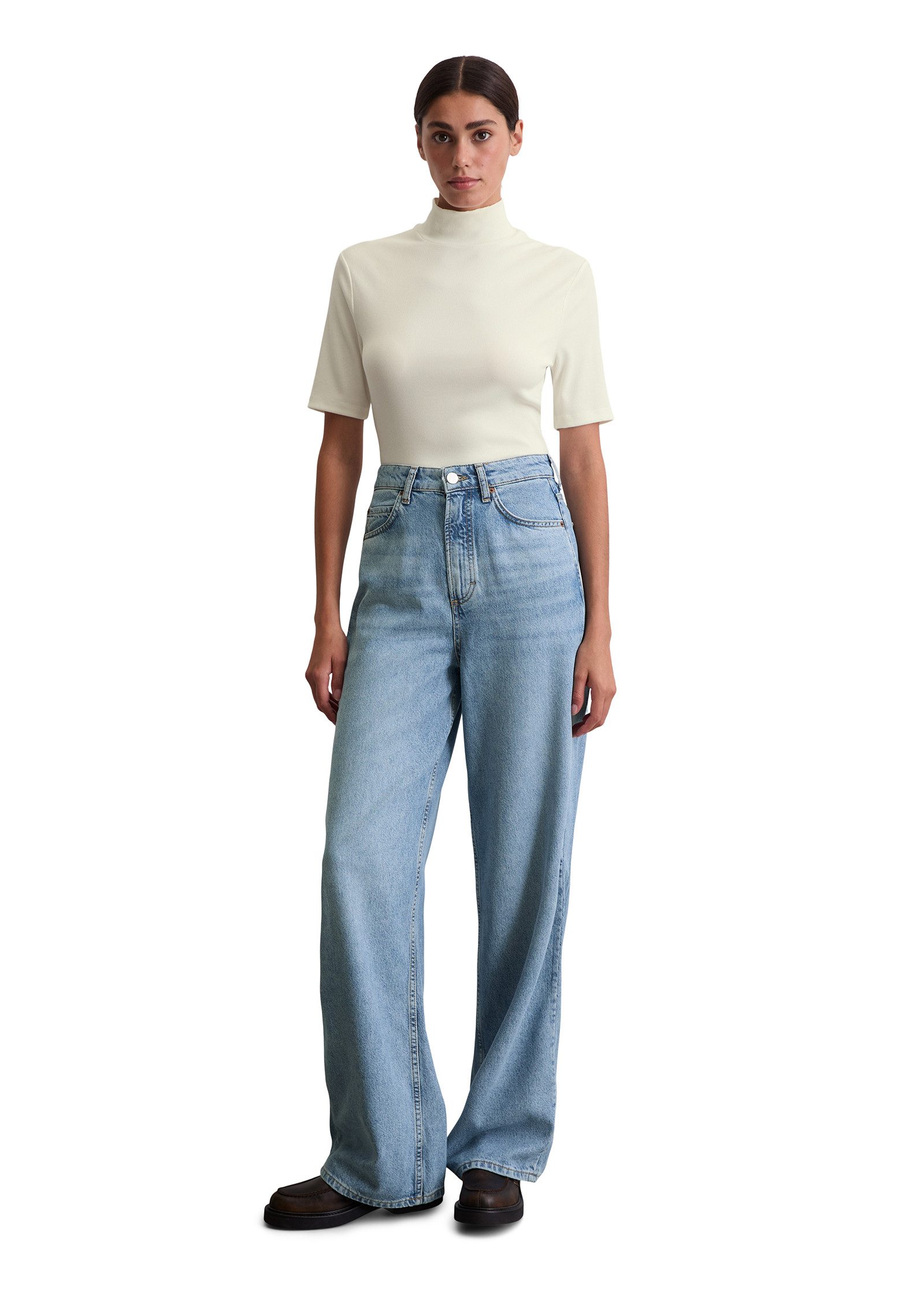 Marc O'Polo Weite Jeans High waist, Wide Fit, used washed – Bild 4 von 5