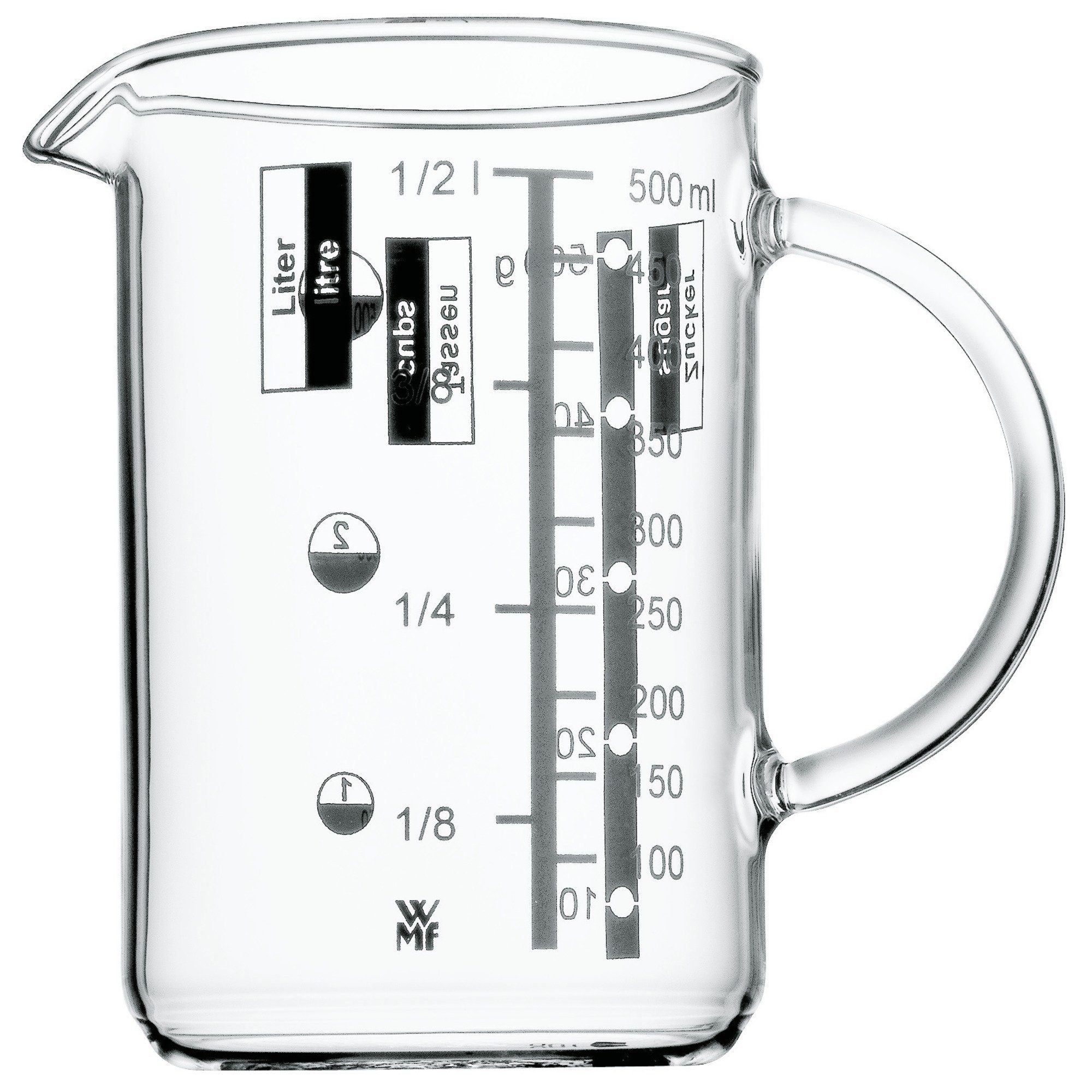 WMF Messbecher Gourmet, Glas, (1x Glas Messbecher (Volumen 0,5 l, Ø 8 cm) | Messbecher