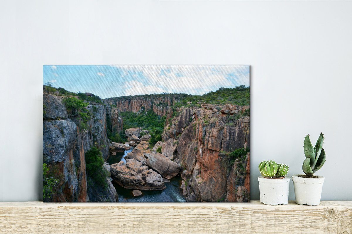 Leinwandbild an in Flüssen Wanddeko, Bourke's glückliche afrikanischen Wandbild cm Aufhängefertig, OneMillionCanvasses® Eulen 30x20 St), Leinwandbilder, (1 Südafrika,