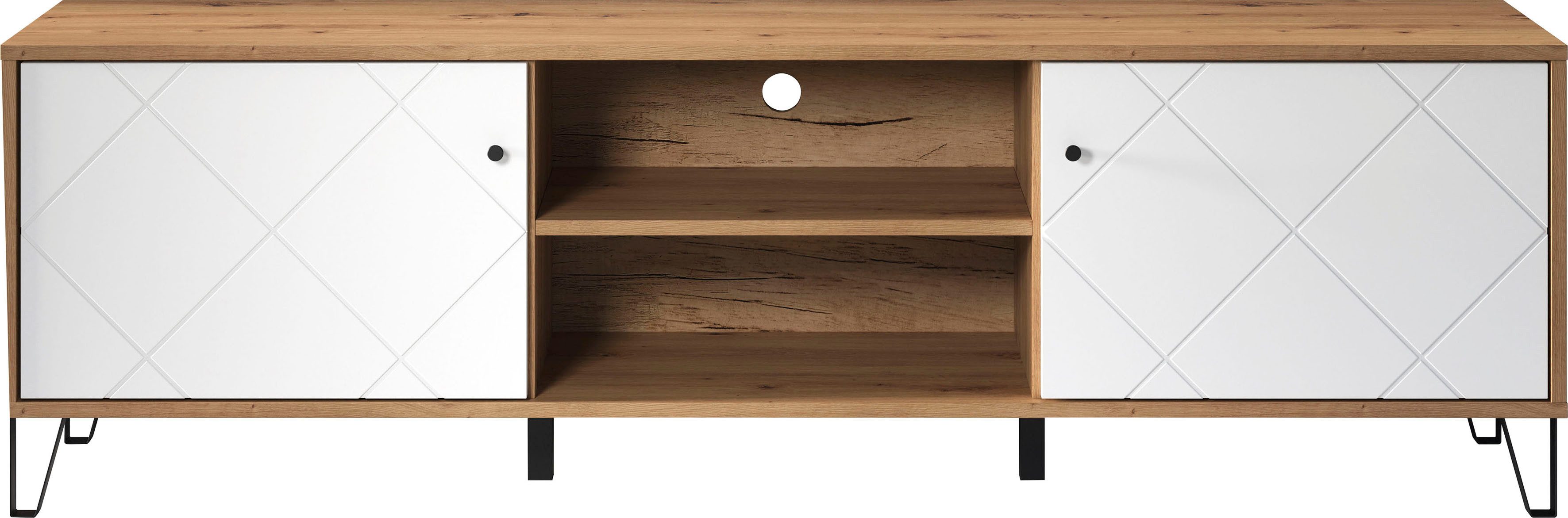 Home affaire Lowboard Tarragona TV-Kommode, TV-Unterteil mit 2 Türen & 2 Fächern - (B/T/H) 183/40/56 cm