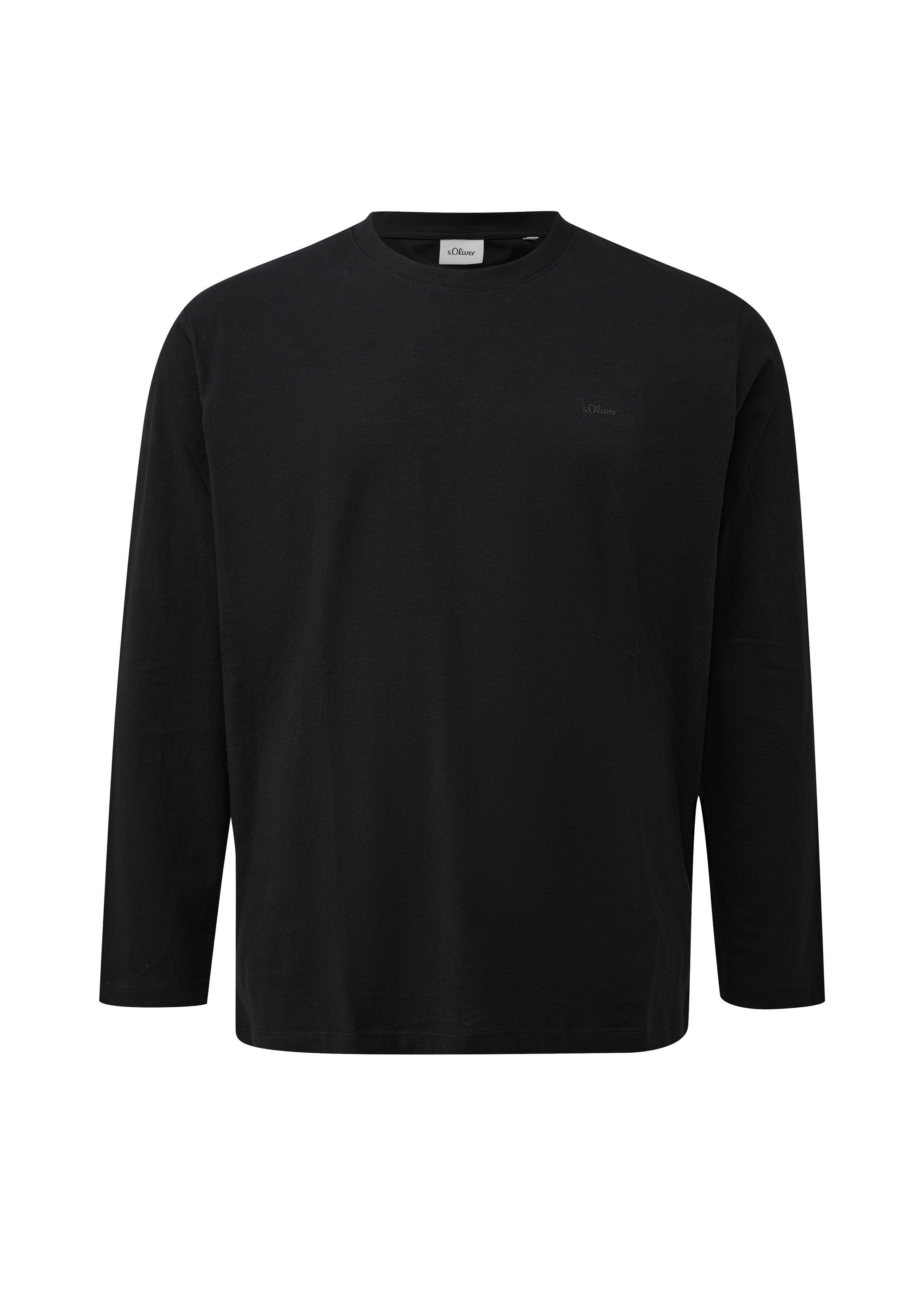 s.Oliver Langarmshirt T-Shirt Baumwoll-Longsleeve mit Logo