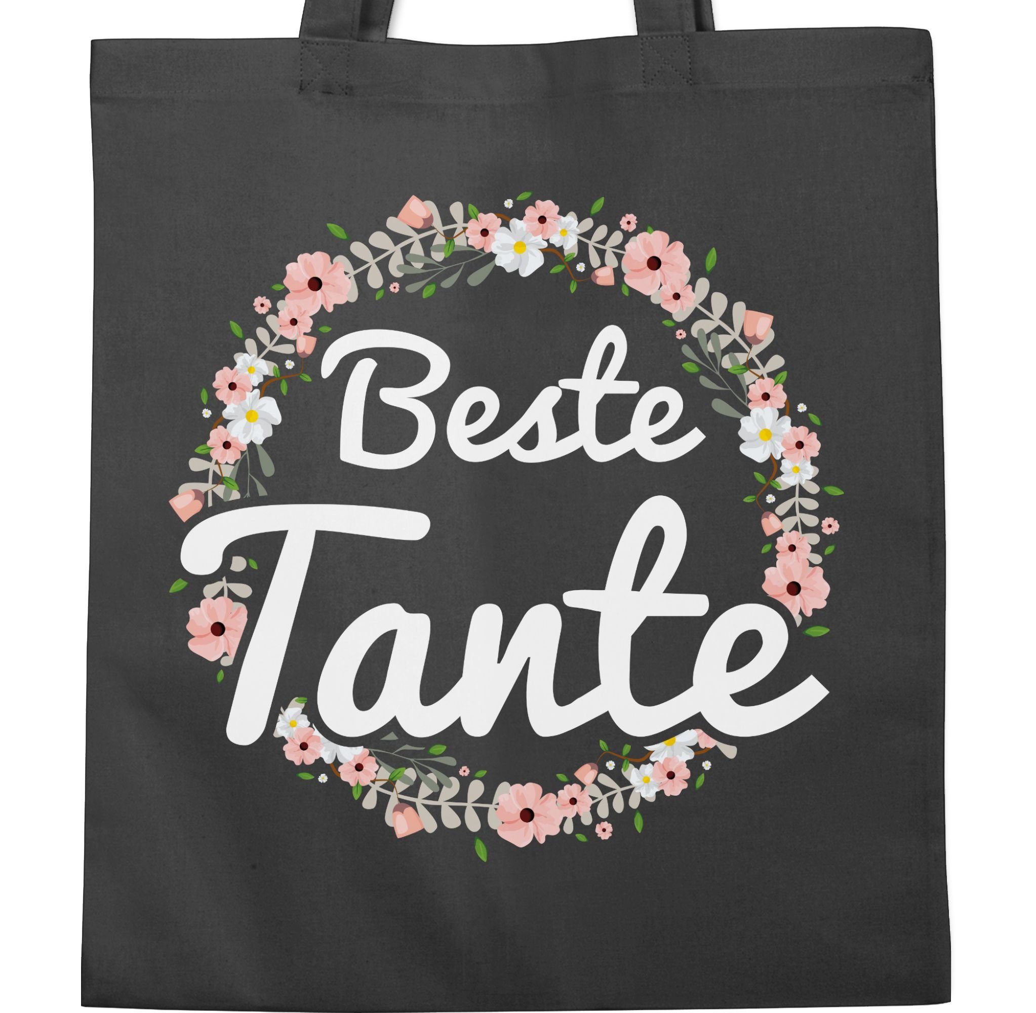 Shirtracer Tante Beste Tante, 1 und Umhängetasche Schwester Dunkelgrau Geschenk