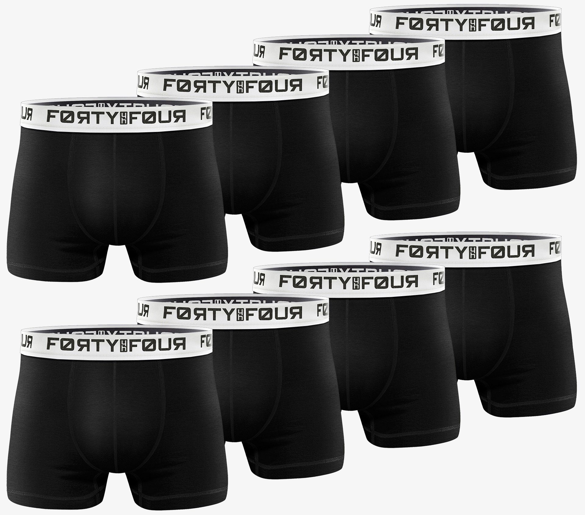 FortyFour Boxershorts Herren Männer Unterhosen Baumwolle Premium Qualität perfekte Passform (Vorteilspack, 8er Pack) S - 7XL