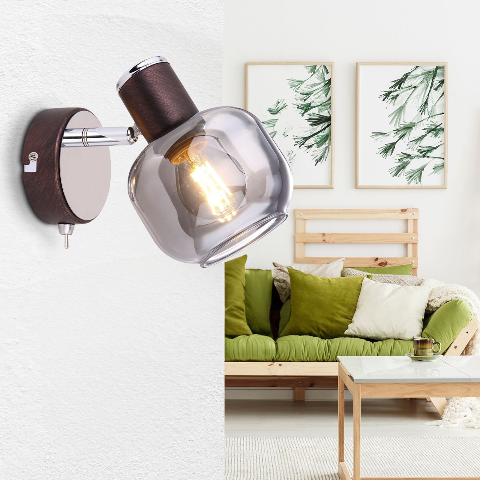 GLOBO LIGHTING Wandleuchte Wandleuchte Wandspot Glas günstig online kaufen