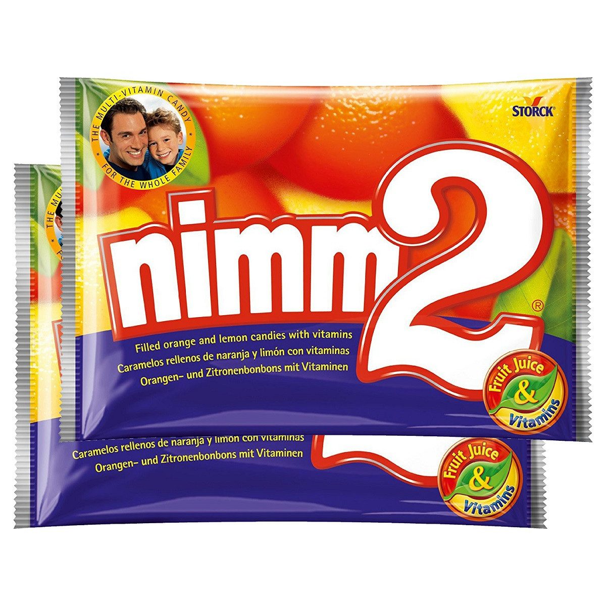 NIMM2 Süßigkeit, Storck Nimm2 Fruchtbonbons mit Füllung und Vitaminen 2er Pack1000g