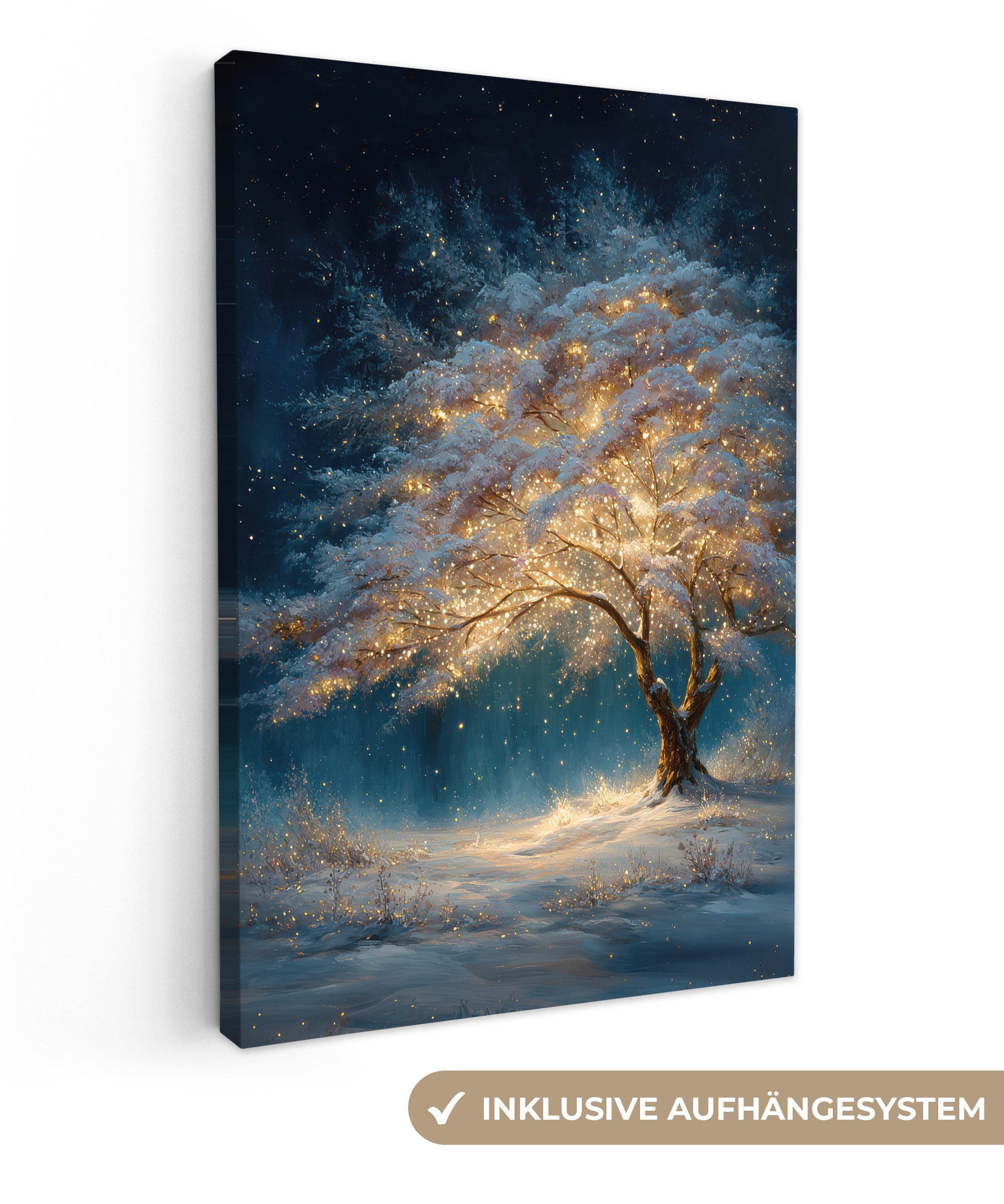 OneMillionCanvasses® Leinwandbild Baum des Lebens - Nacht - Dunkelheit - Bl günstig online kaufen