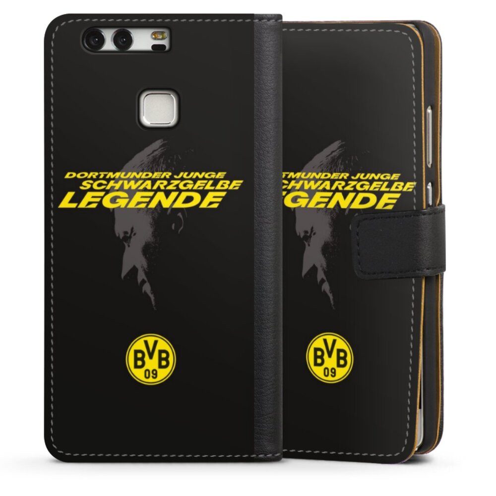 DeinDesign Handyhülle Marco Reus Borussia Dortmund BVB Danke Marco Schwarzgelbe Legende, Huawei P9 Hülle Handy Flip Case Wallet Cover Handytasche Leder