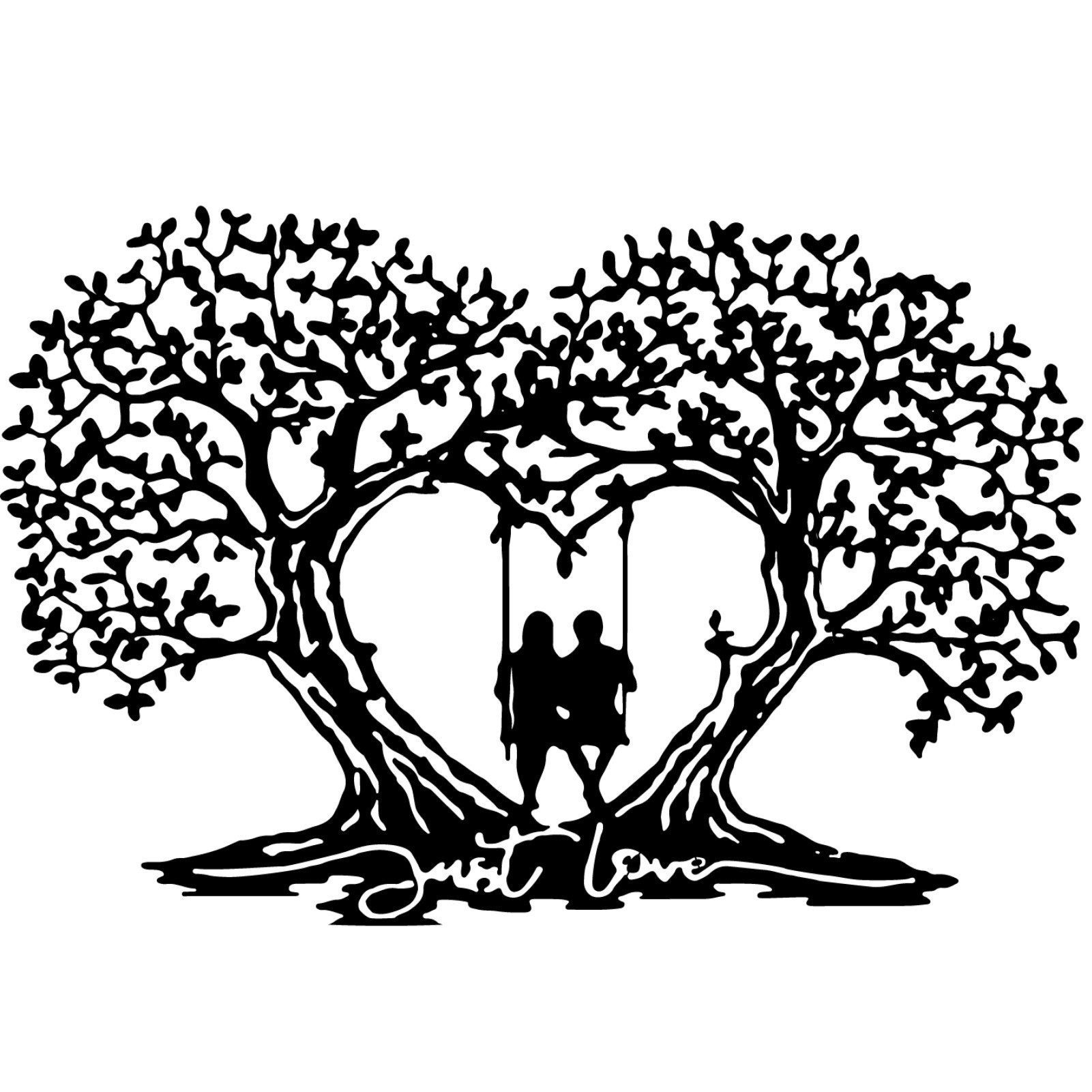 Jumpeak Wanddekoobjekt Paar Schaukel MetallKunst Wanddekoration, Liebesbaum günstig online kaufen