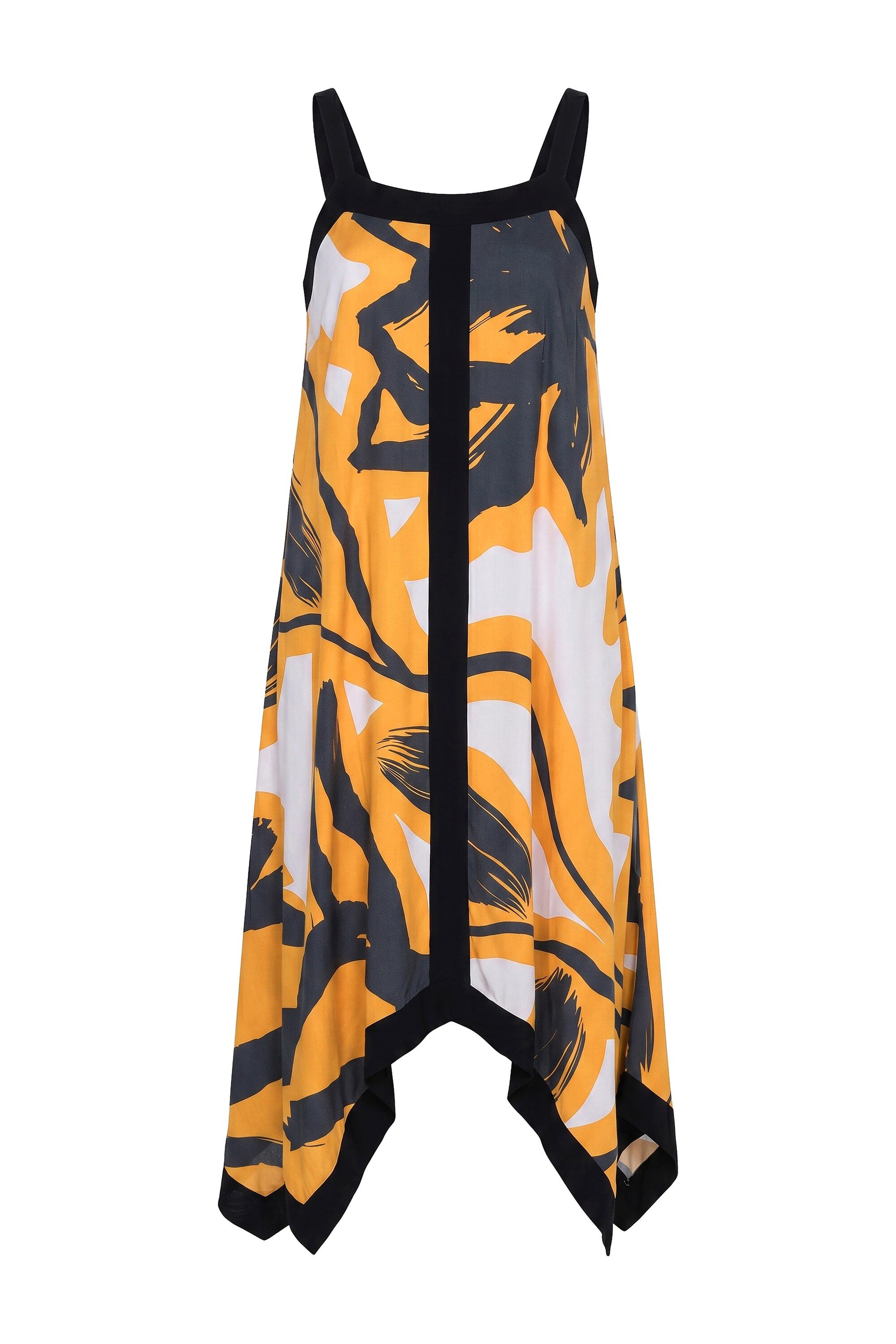 Jerseykleid Viskose Kleid ärmellose A-Linie Blütenmuster