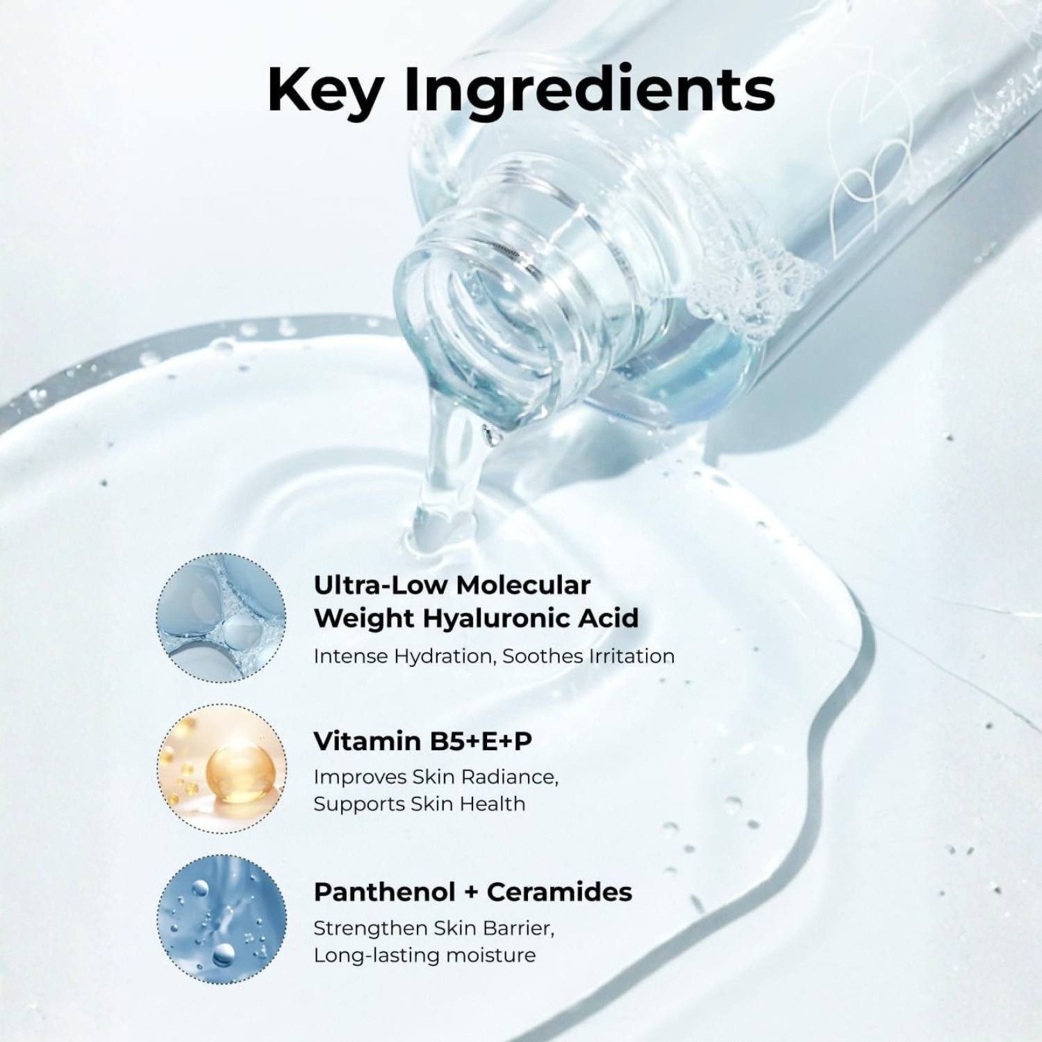 Beauty of Majesty Toner Hyaluronic Acid Moisture Toner 200ml – Feuchtigkeitstoner mit 5-facher Hyaluronsäure, 72-Stunden-Hydration, Ceramide & Panthenol, leichter koreanischer Toner für empfindliche Haut
