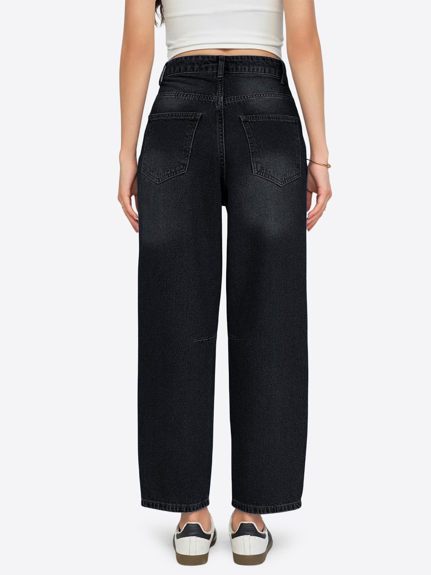 Imily Bela Relax-fit-Jeans Damen Loose-fit-Jeans mit Waschungseffekt in 7/8-Länge (Packung, 1-tlg., 1per-Pack) 5-Pocket-Style