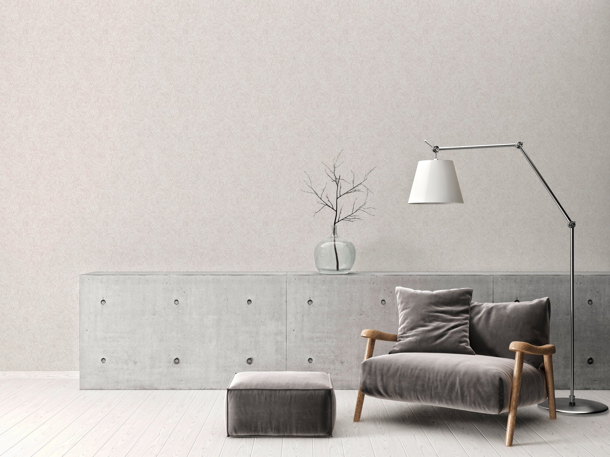 A.S. Création Vliestapete Terra Tapete Floral, strukturiert, gemustert, matt, neutral, (1 St), Landhaus-Tapete Natur Tapeten Wohnzimmer Schlafzimmer Küche Flur Optik