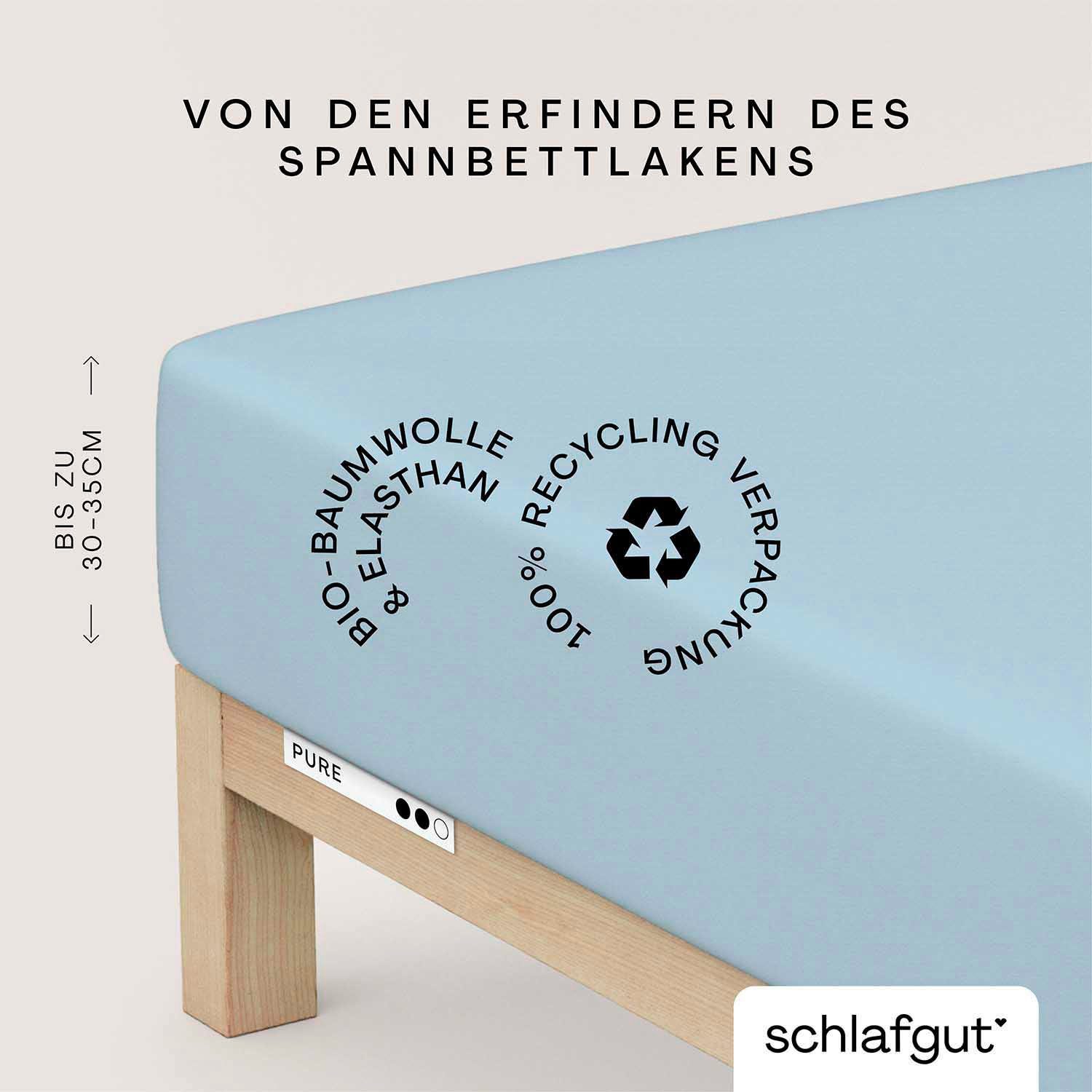 Schlafgut Spannbettlaken PURE Bio-Baumwolle mit Elasthan, 170 g/m², Bettlak günstig online kaufen